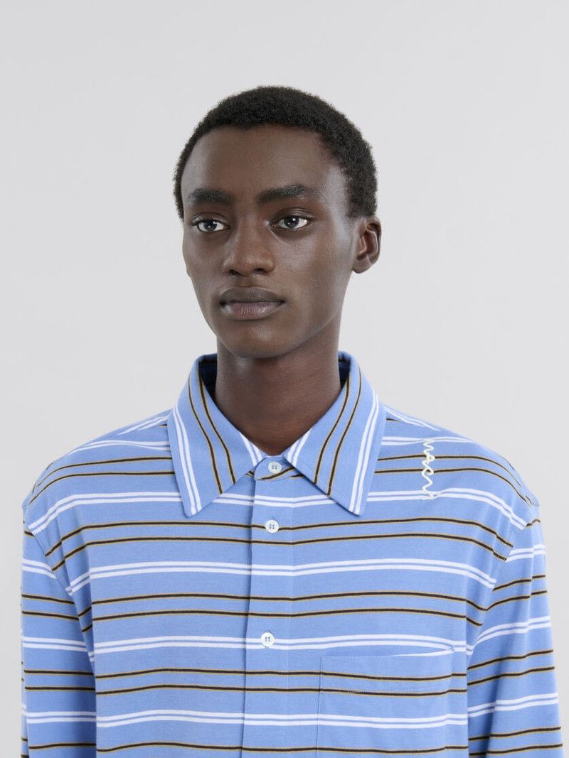 Marni o1f1d3z0326 Striped Organic Polo Shirt in Multicolor Size US XL / EU 56 / 4 - 4 Thumbnail