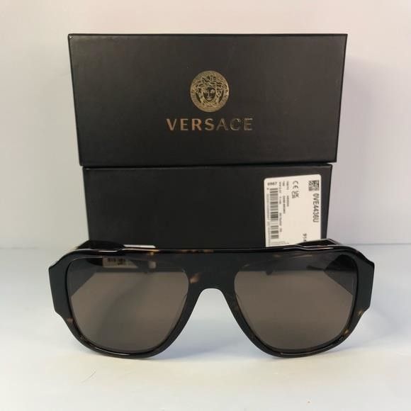Versace New Authentic Versace VE4436U Havana Dark Brown Sunglasses", Size ONE SIZE - 7 Thumbnail