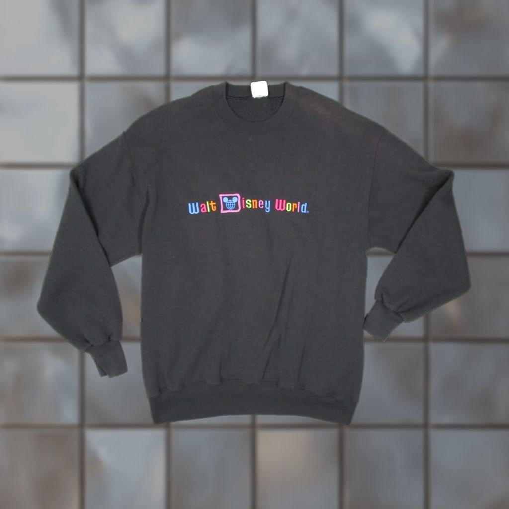 Disney VINTAGE Walt Disney World Sweatshirt Mens XL Black Pullover Stitched Made in USA Size US XL / EU 56 / 4 - 1 Thumbnail