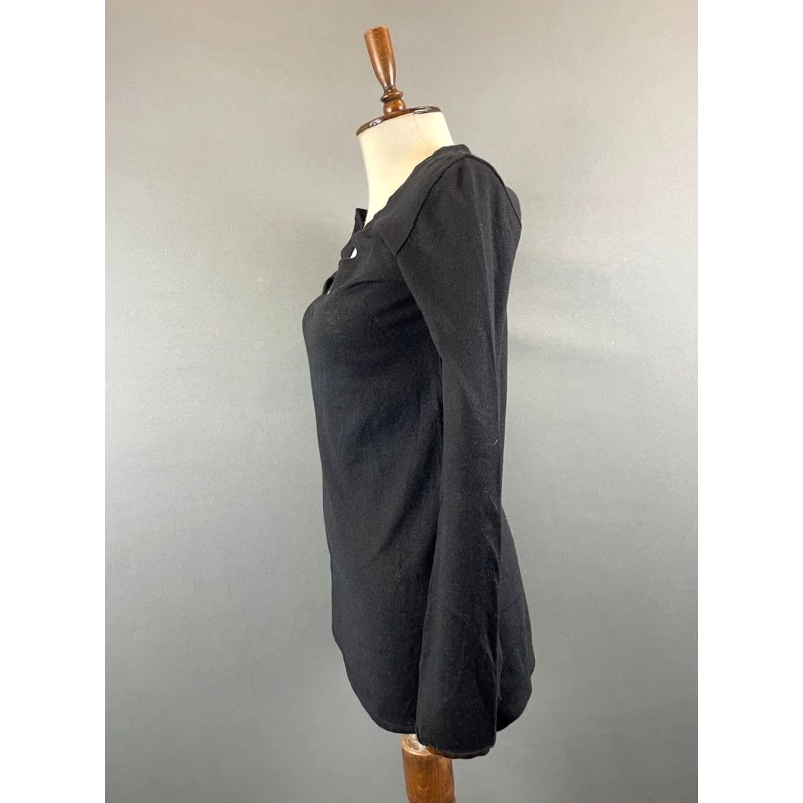 Zadig & Voltaire Zadig & Voltaire Women Top S Black Cashmere Long Sleeve Notch Neck Shirt Regular Size S / US 4 / IT 40 - 6 Thumbnail