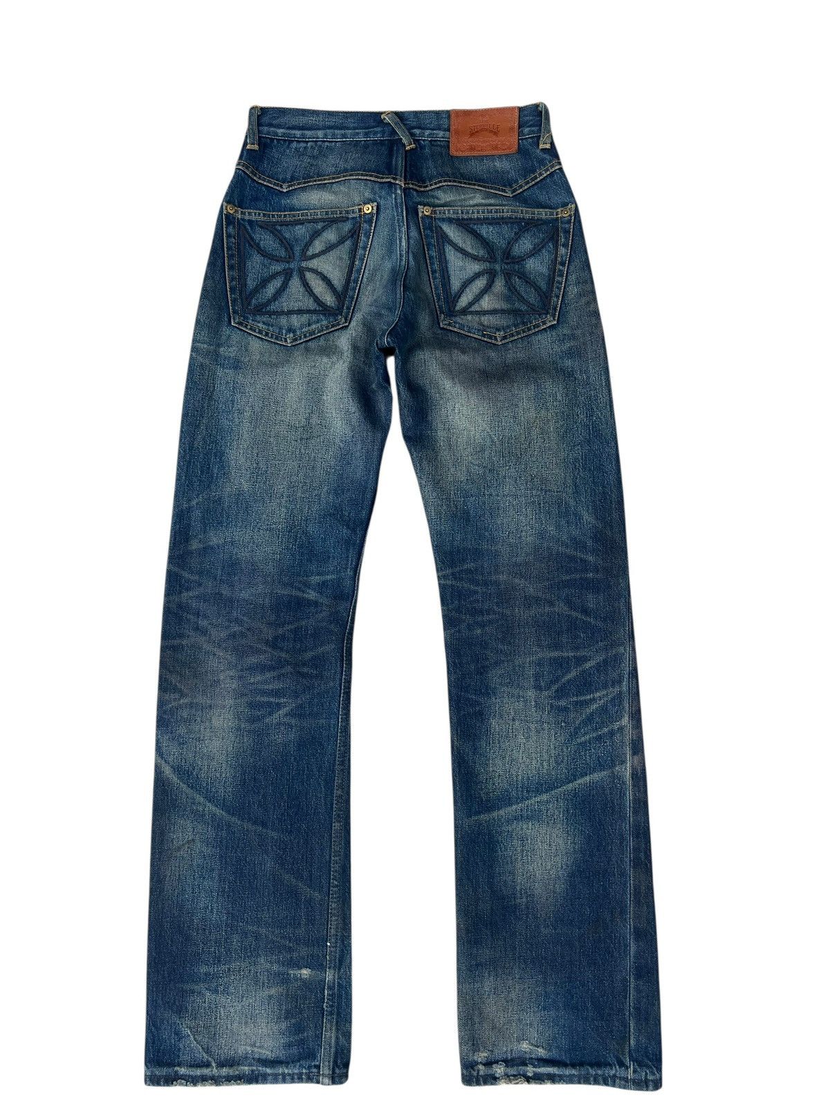 Japanese Brand Gangsterville Glad Hand Japan Dirty Mud Denim Selvedge Jeans Size US 28 / EU 44 - 7 Thumbnail