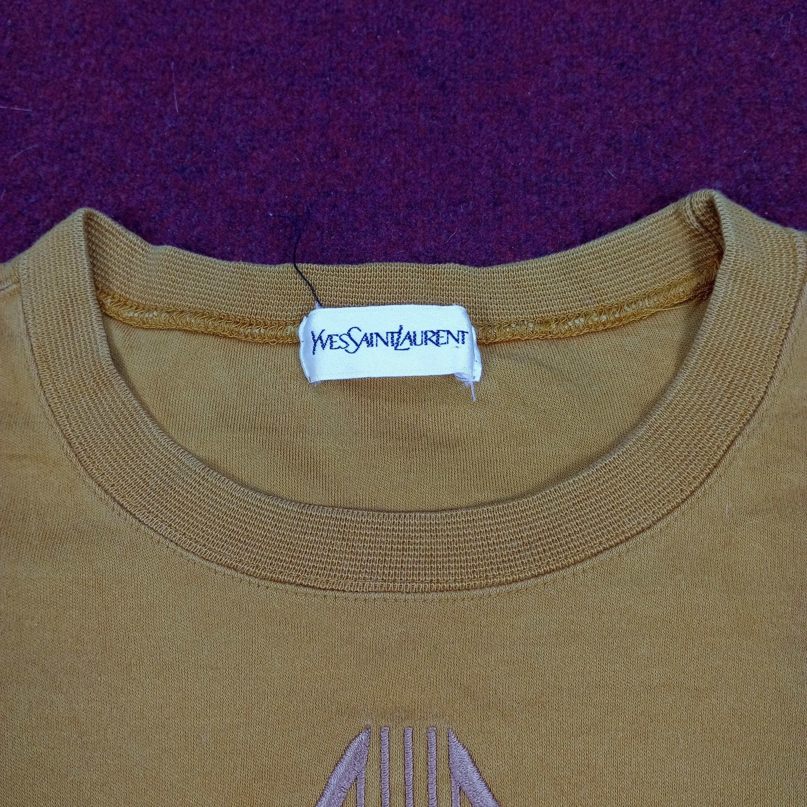 Designer × Vintage × Yves Saint Laurent Yves Saint Laurent Spellout Design Long Sleeve Tshirt Size US L / EU 52-54 / 3 - 5 Thumbnail