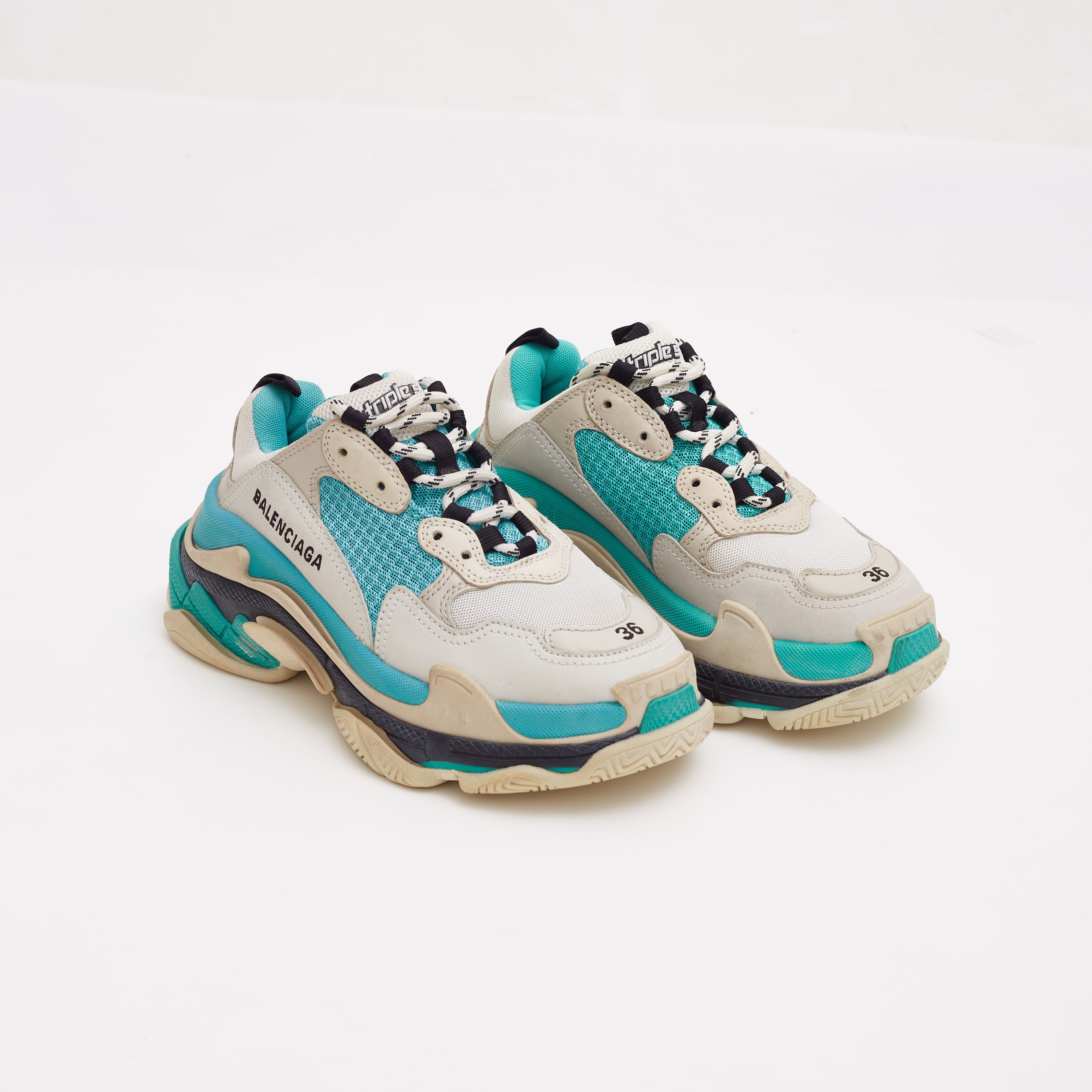 Balenciaga Triple S White Grey Turquoise