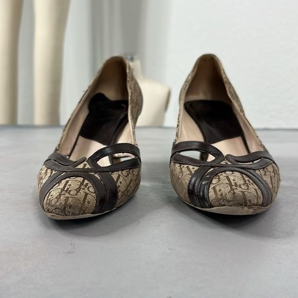 Dior VTG Dior Logo Mania Signature Canvas Leather Point Toe 90s H Size US 8 / IT 38 - 3 Thumbnail