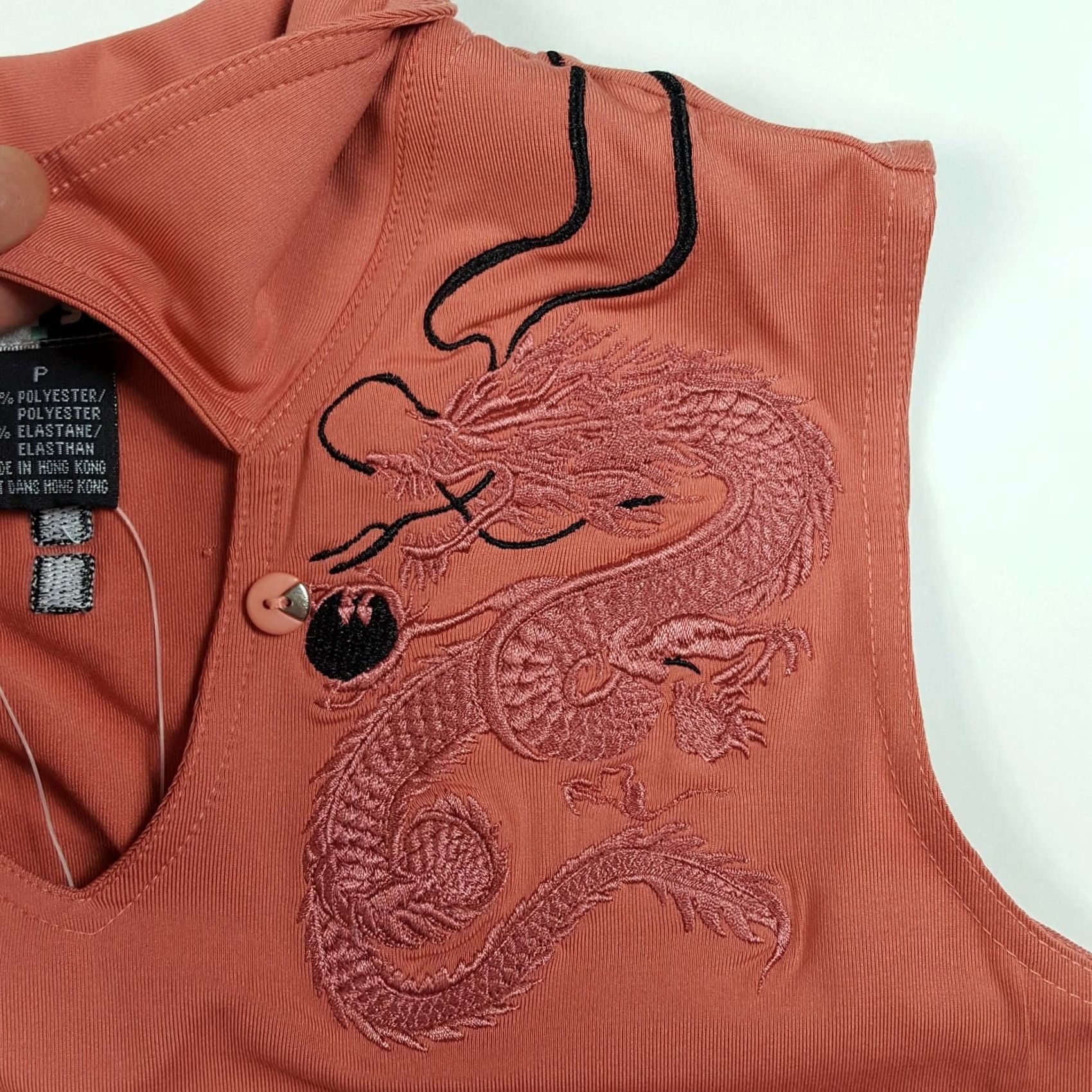 Vintage VINTAGE Jamie Sadock Pink Dragon Womens Petite P Chinese Tennis Golf Polo Tank Top Shirt Size S / US 4 / IT 40 - 3 Thumbnail