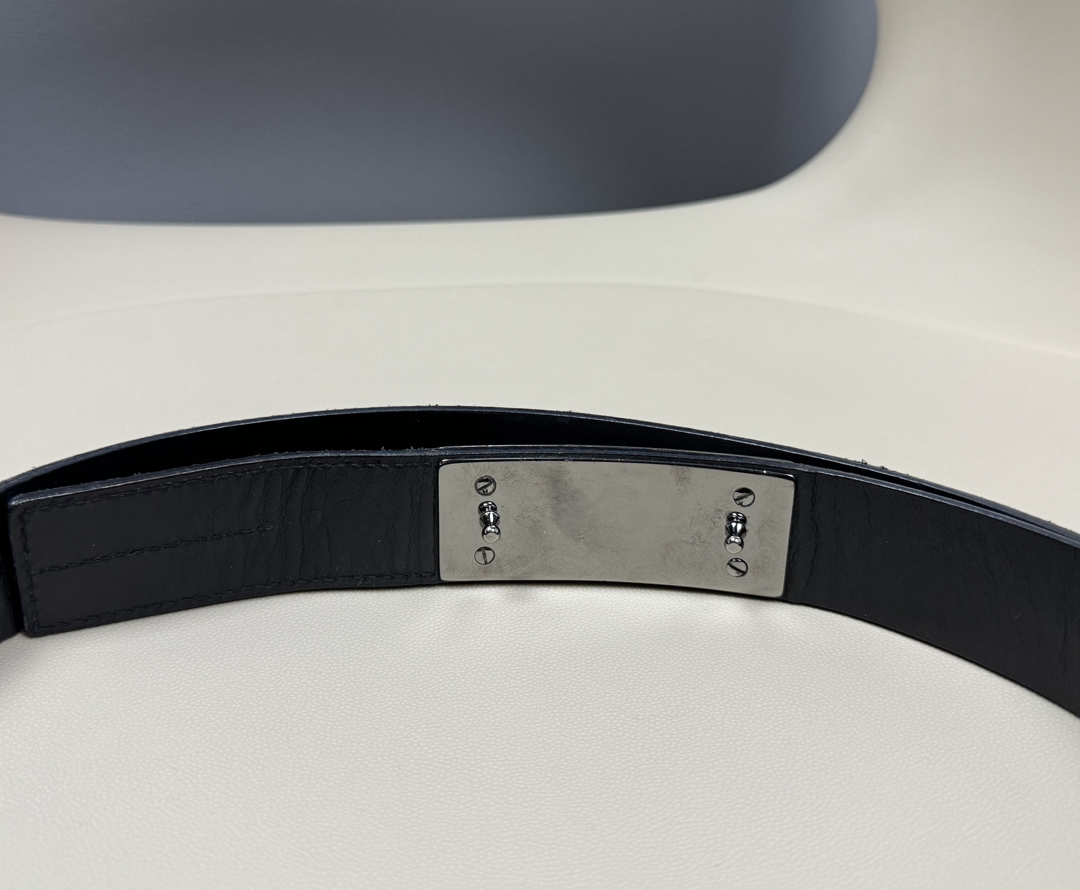 Gucci Gucci G Classic Buckle Logo Black Leather Belt Size 80 32 Size ONE SIZE - 4 Thumbnail