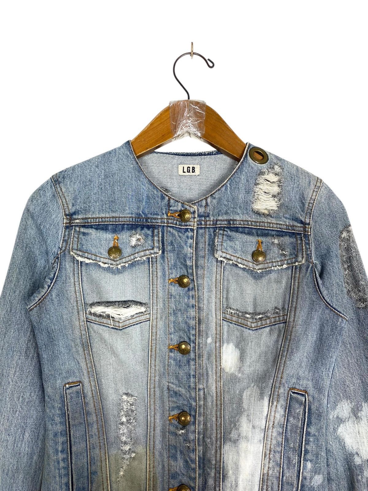 Le Grande Bleu (L.G.B.) Le Grand Bleu (LGB) Bleach Distressed Denim Jacket in Japan Size XS / US 0-2 / IT 36-38 - 4 Thumbnail