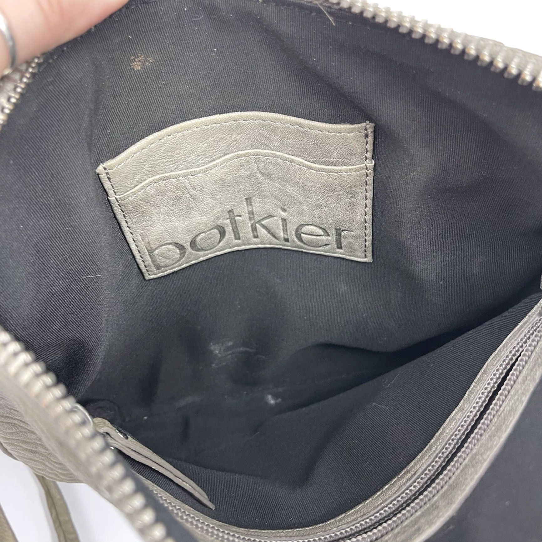 Vintage BOTKIER Leather Logan Gray Purse Shoulder Bag Boho Crossbody Zip Marysia Gray Leather Bag Women Medium Vintage No Size ONE SIZE - 7 Thumbnail