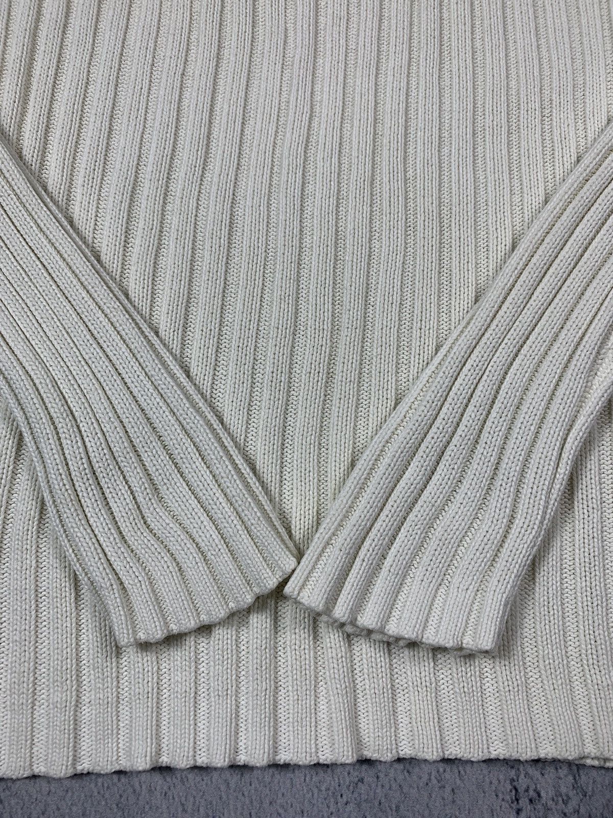 Japanese Brand Vintage Y2K Avant Garde 1/4 zip ribbed tailored sweater L Size L / US 10 / IT 46 - 5 Thumbnail