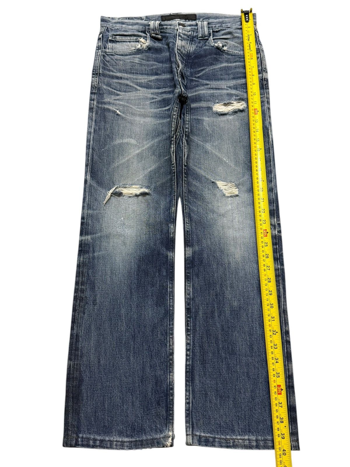 Roar Vintage 90s Japan Roar Blue Faded Wash Whisker Distressed Size US 32 / EU 48 - 11 Thumbnail