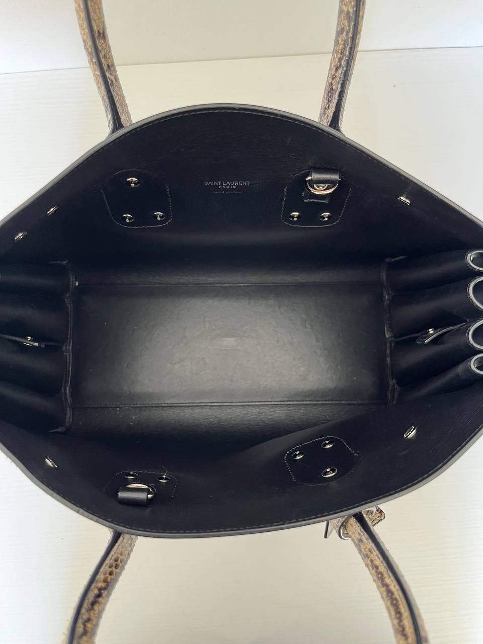 Saint Laurent Paris Saint Laurent sac de jour in black leather and rock python Size ONE SIZE - 9 Thumbnail