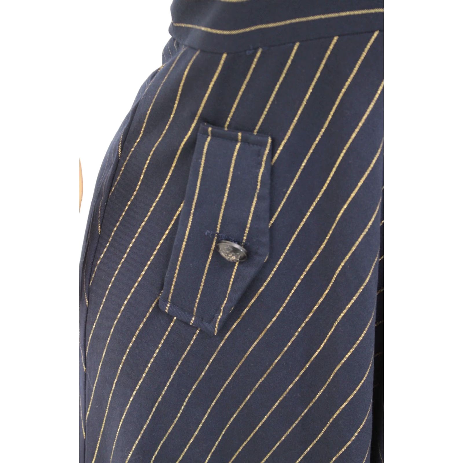 Vintage Metisu Dress Women Medium Blue Striped Military Formal Office Party 90s Army Classic Womens Size M / US 6-8 / IT 42-44 - 7 Thumbnail
