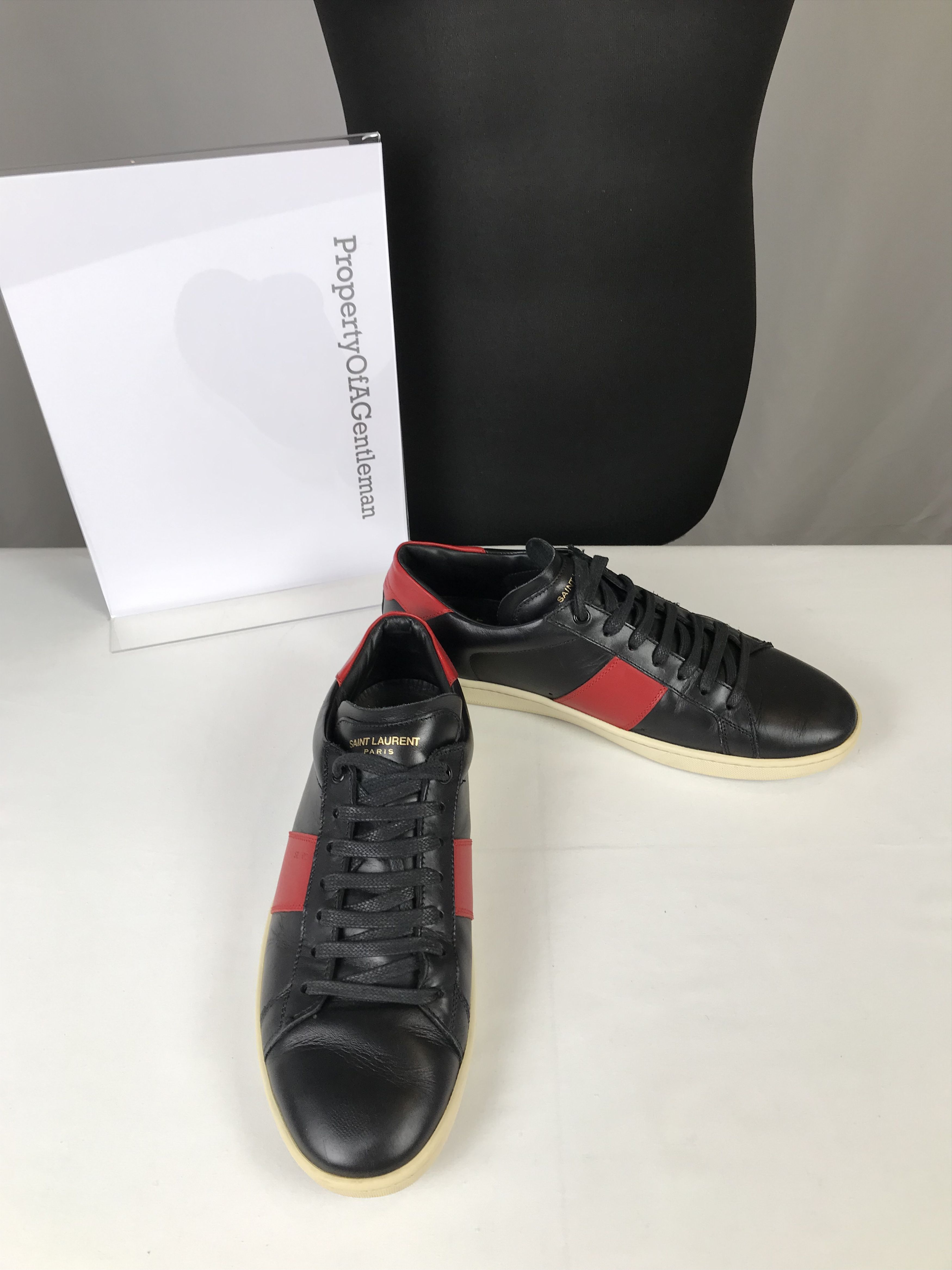 Saint Laurent Paris Saint Laurent Red & Black Low Top Sneaker Size US 10 / EU 43 - 4 Thumbnail