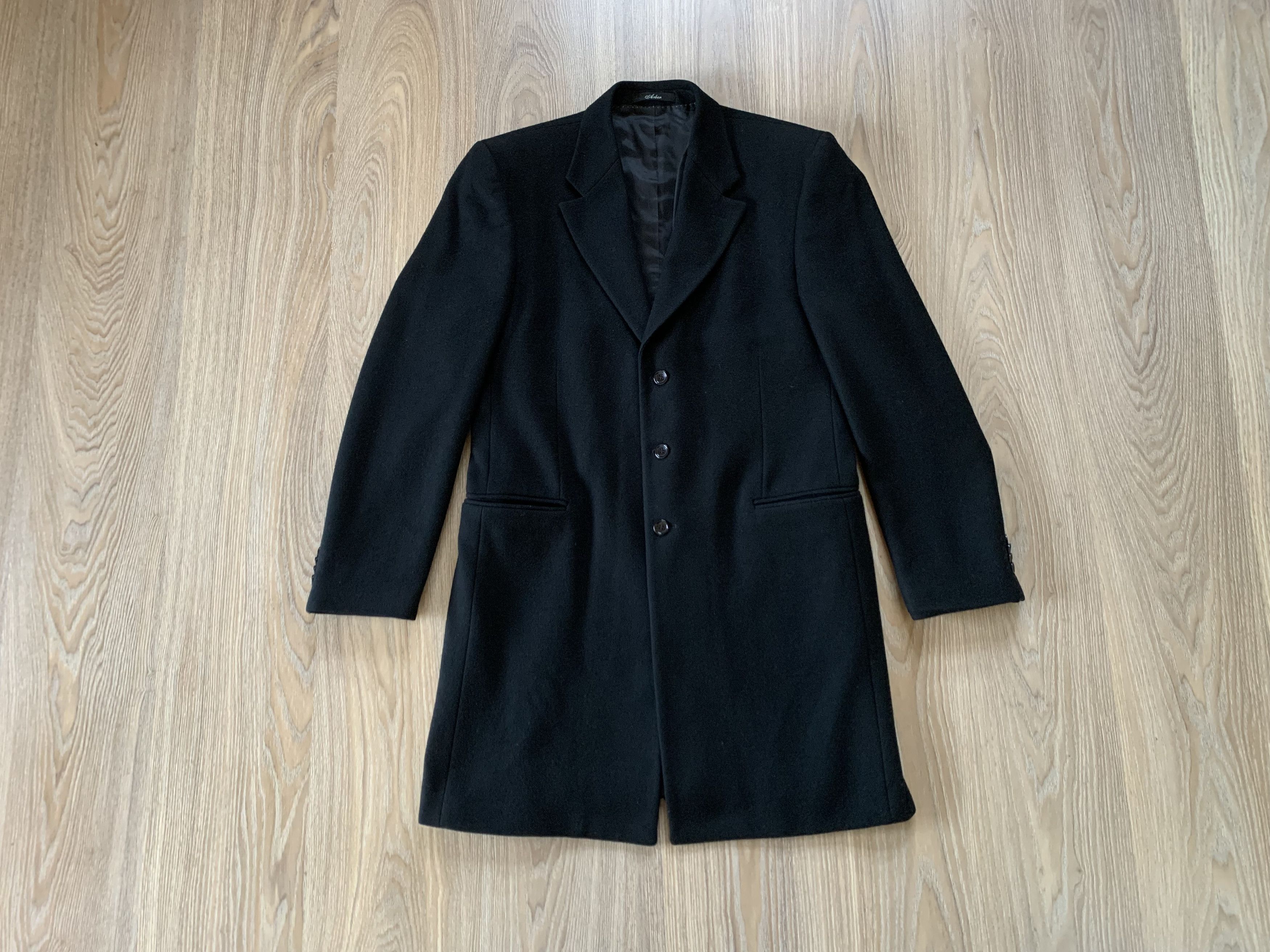 Designer × Vintage Arber Long Wool Black Coat Size US M / EU 48-50 / 2 - 2 Thumbnail
