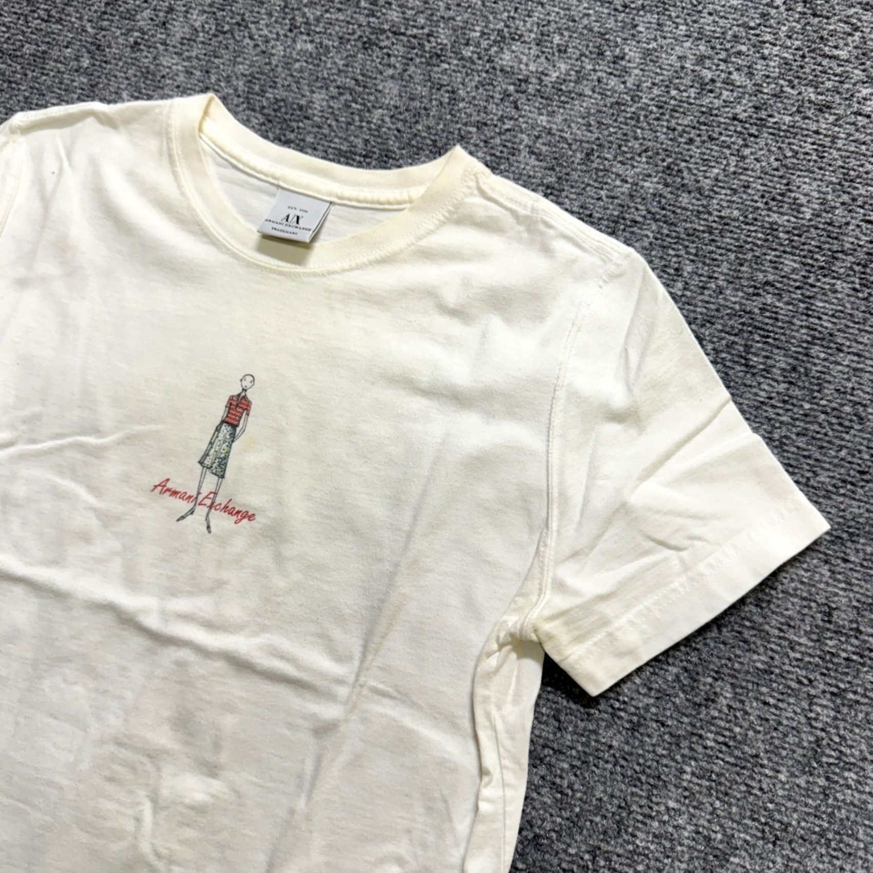 Armani Armani Exchange VTG T-Shirt Women's M White Graphic Print Crew Neck 100% Size M / US 6-8 / IT 42-44 - 2 Thumbnail