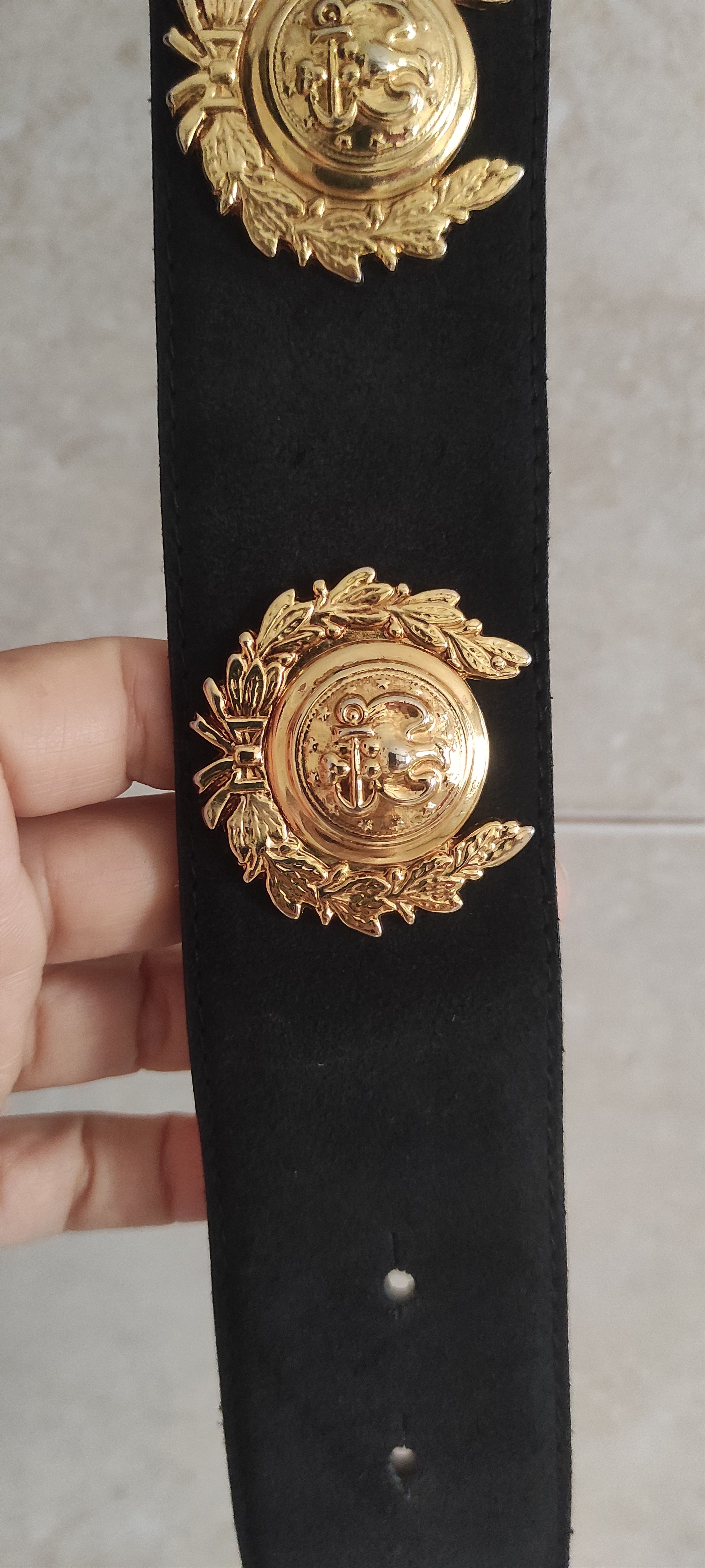 Vintage Stephen Collins Vintage Belt Suede Gold Tone Studded Belt Size ONE SIZE - 6 Thumbnail