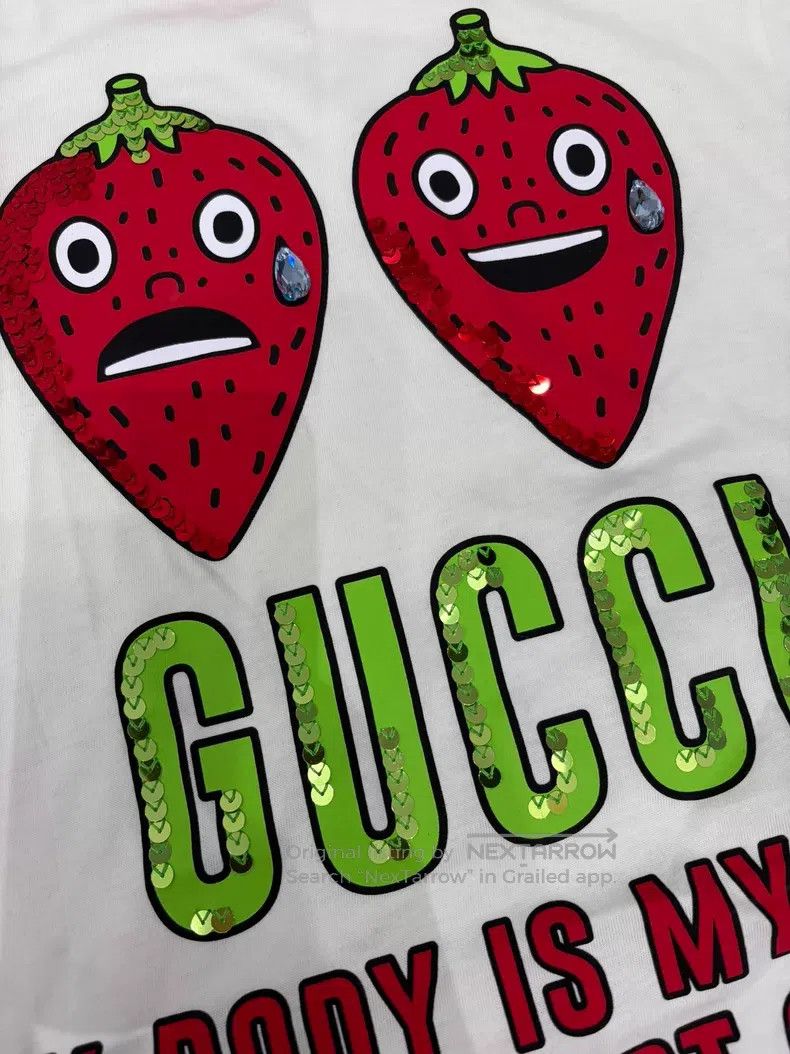 Gucci Gucci Strawberry sequin short-sleeved T-shirt Size S / US 4 / IT 40 - 3 Thumbnail