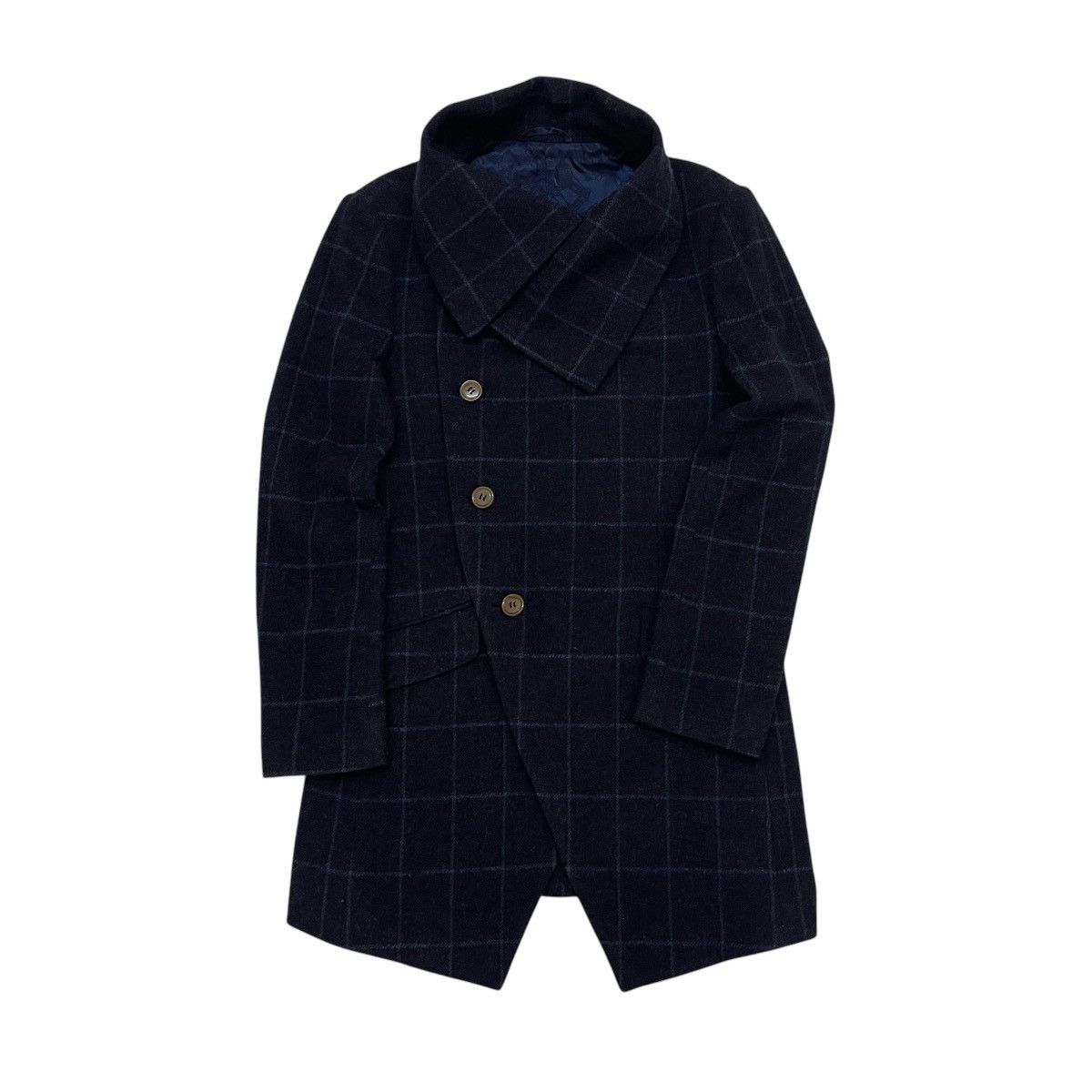 Vivienne Westwood 🔥Vivienne Westwood Man Plaids Mint Collar Wool Coat Size US S / EU 44-46 / 1 - 1 Thumbnail