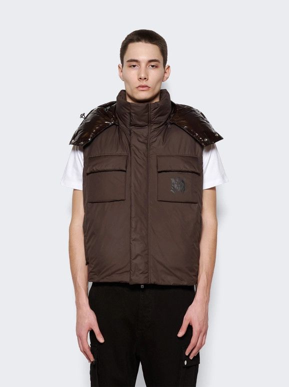 Amiri o1orln1025 Hooded Down Gilet in Brown Size US XL / EU 56 / 4 - 3 Thumbnail