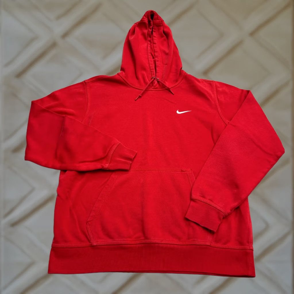 Nike Nike Hoodie Pullover Sweatshirt Mens Large Red Fleece Swoosh Activewear Athletic Size US L / EU 52-54 / 3 - 1 Thumbnail