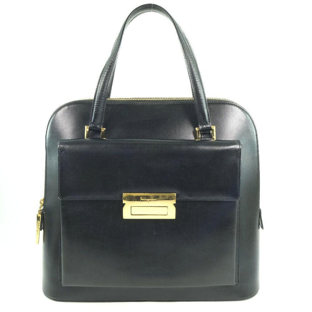 Salvatore Ferragamo Black Leather Handbag (Pre-Owned) Size ONE SIZE - 1 Thumbnail