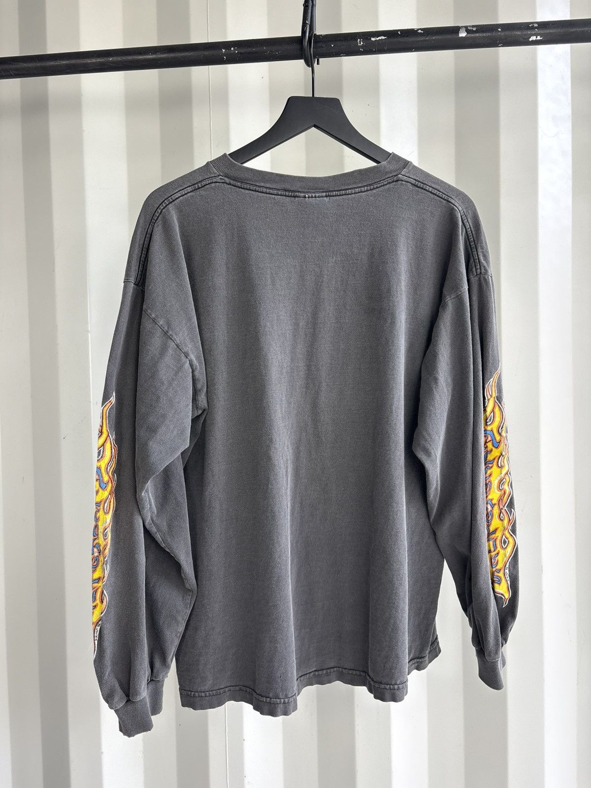 Vintage Thrashed Flame Sleeve Faded Distressed Shirt GRUNGE Band Size US XL / EU 56 / 4 - 3 Thumbnail