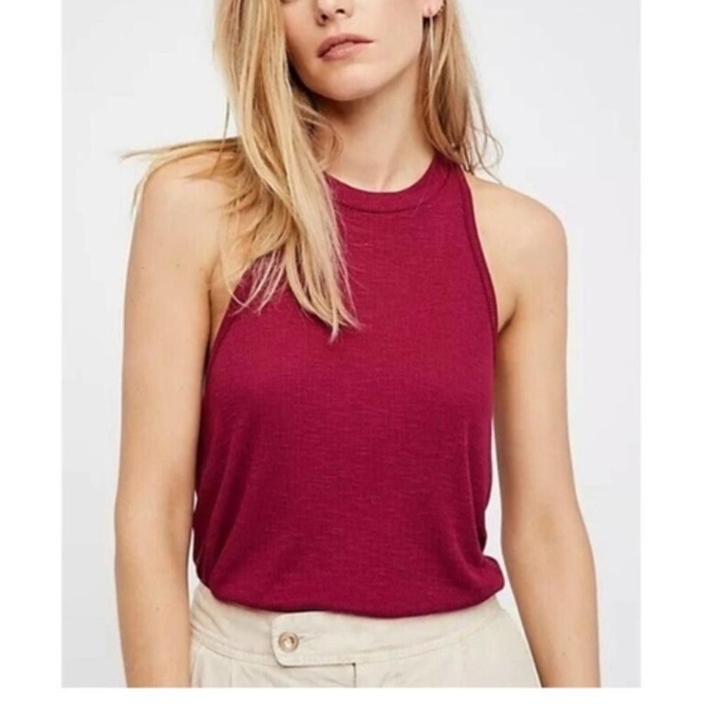 Free People Free People l Mock Me Ribbed Dark Red Tank Small Size S / US 4 / IT 40 - 10 Thumbnail