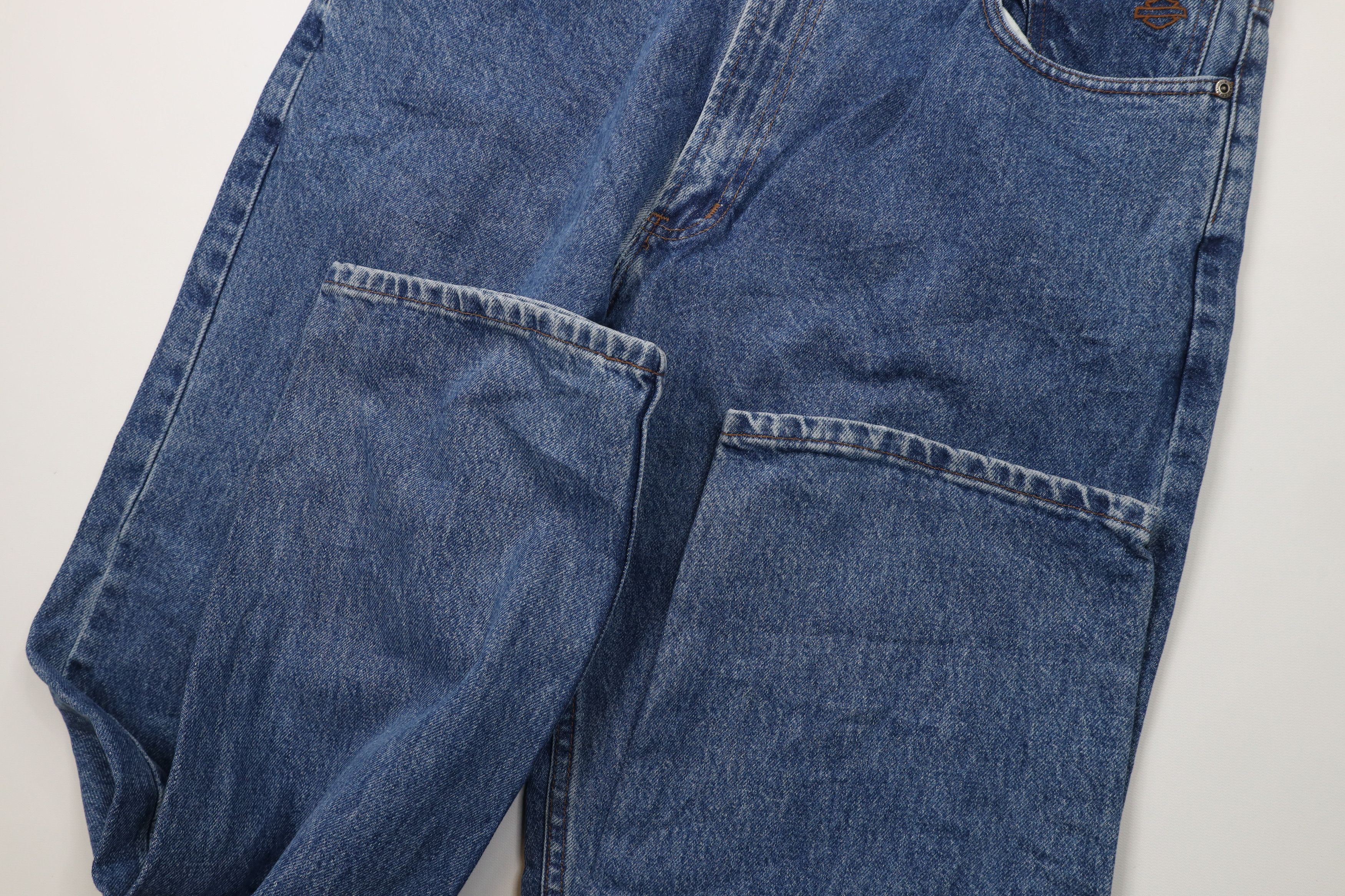 Harley Davidson × Vintage Vintage Harley Davidson Spell Out Bootcut Denim Jeans Blue Size US 38 / EU 54 - 5 Thumbnail