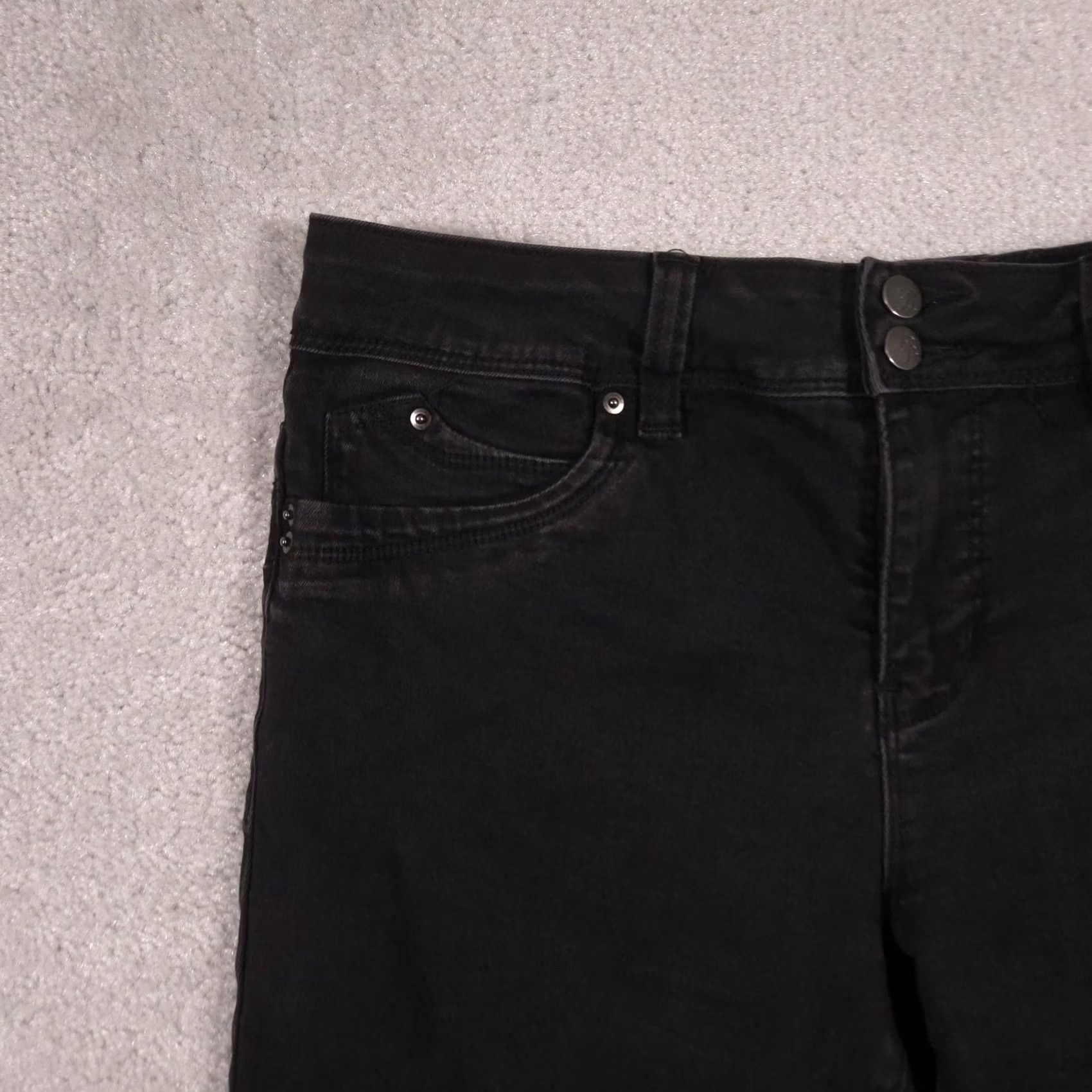 Vintage Royalty For Me WannaBettaButt Jeans Womens 12 Black Mid Rise Skinny Stretch Denim 5-Pocket Fall Womens Black Skinny Jeans Size 34" / US 12 / IT 48 - 4 Thumbnail