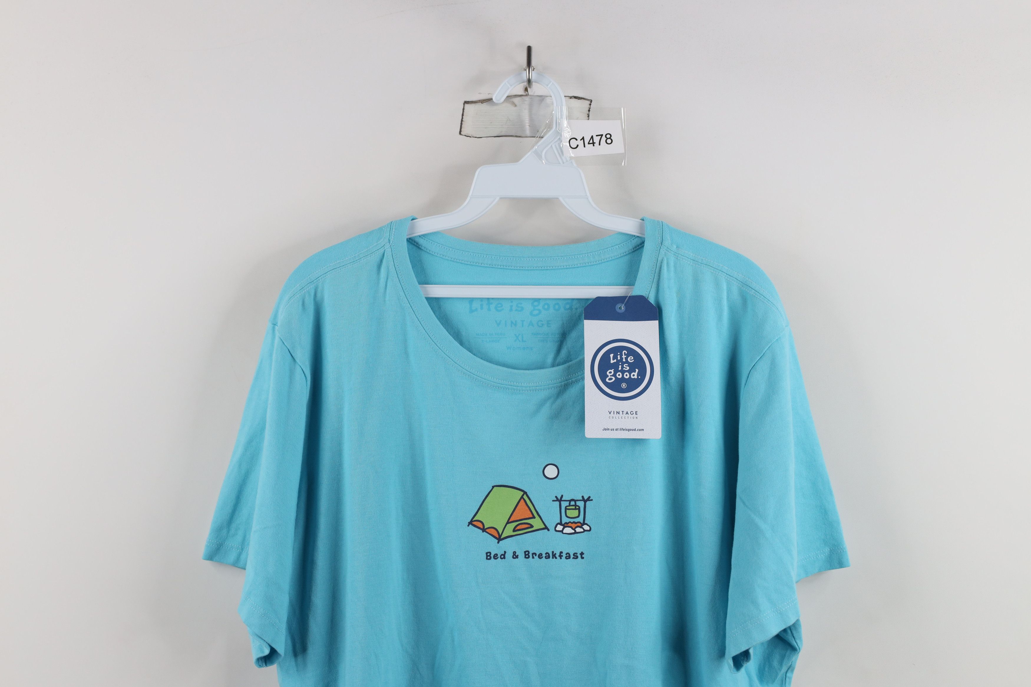 Life is Good × Vintage New Life Is Good Camping Bed and Breakfast T-Shirt Blue Size XL / US 12-14 / IT 48-50 - 2 Thumbnail