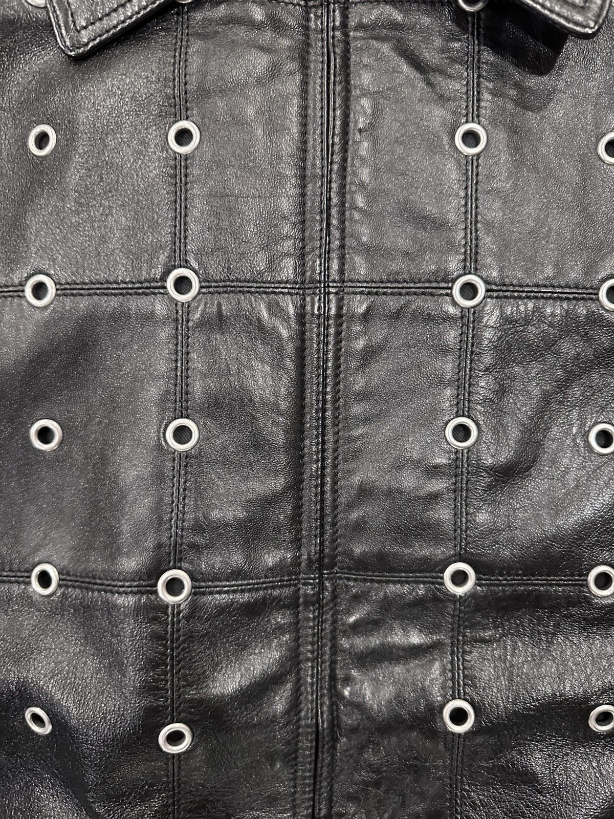 Celine × Hedi Slimane Celine x Hedi FW22 Leather Eyelet Cut-Out Stud Patch Jacket Size US L / EU 52-54 / 3 - 7 Thumbnail