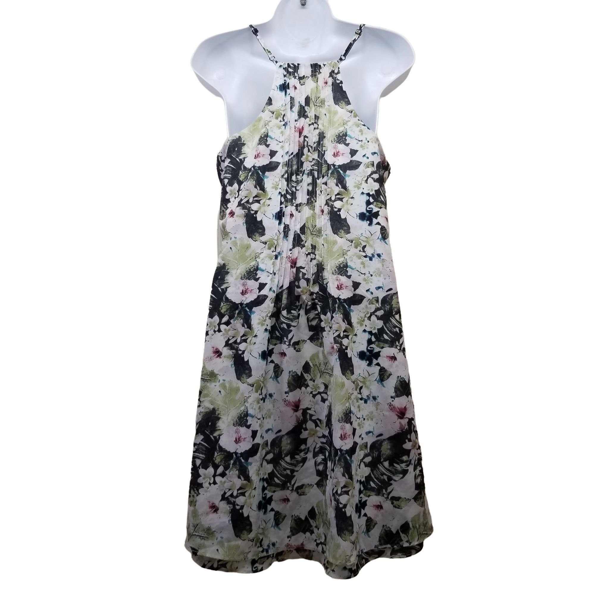 Sanctuary Sanctuary S Floral Tank Slip Dress V Neck Pintuck Smocked SP Size S / US 4 / IT 40 - 3 Thumbnail