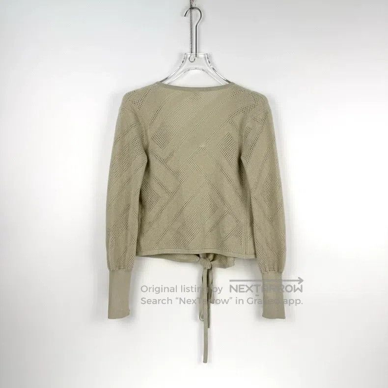 Hermes Hermes Gray Wool Knit Tie Front Cardigan Size XXS / US 00 / IT 34 - 4 Thumbnail