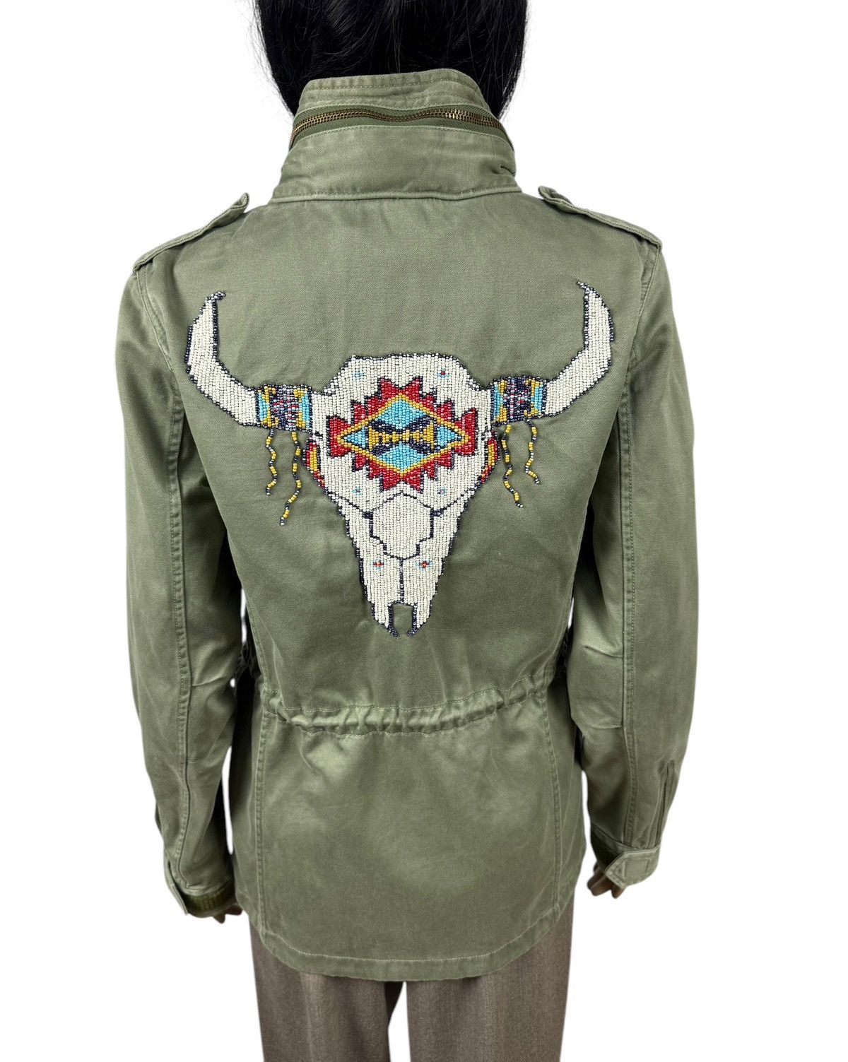 Denim & Supply Ralph Lauren Denim&Supply Ralph Lauren Beaded Steer Head Field Army Jacke Size S / US 4 / IT 40 - 1 Thumbnail