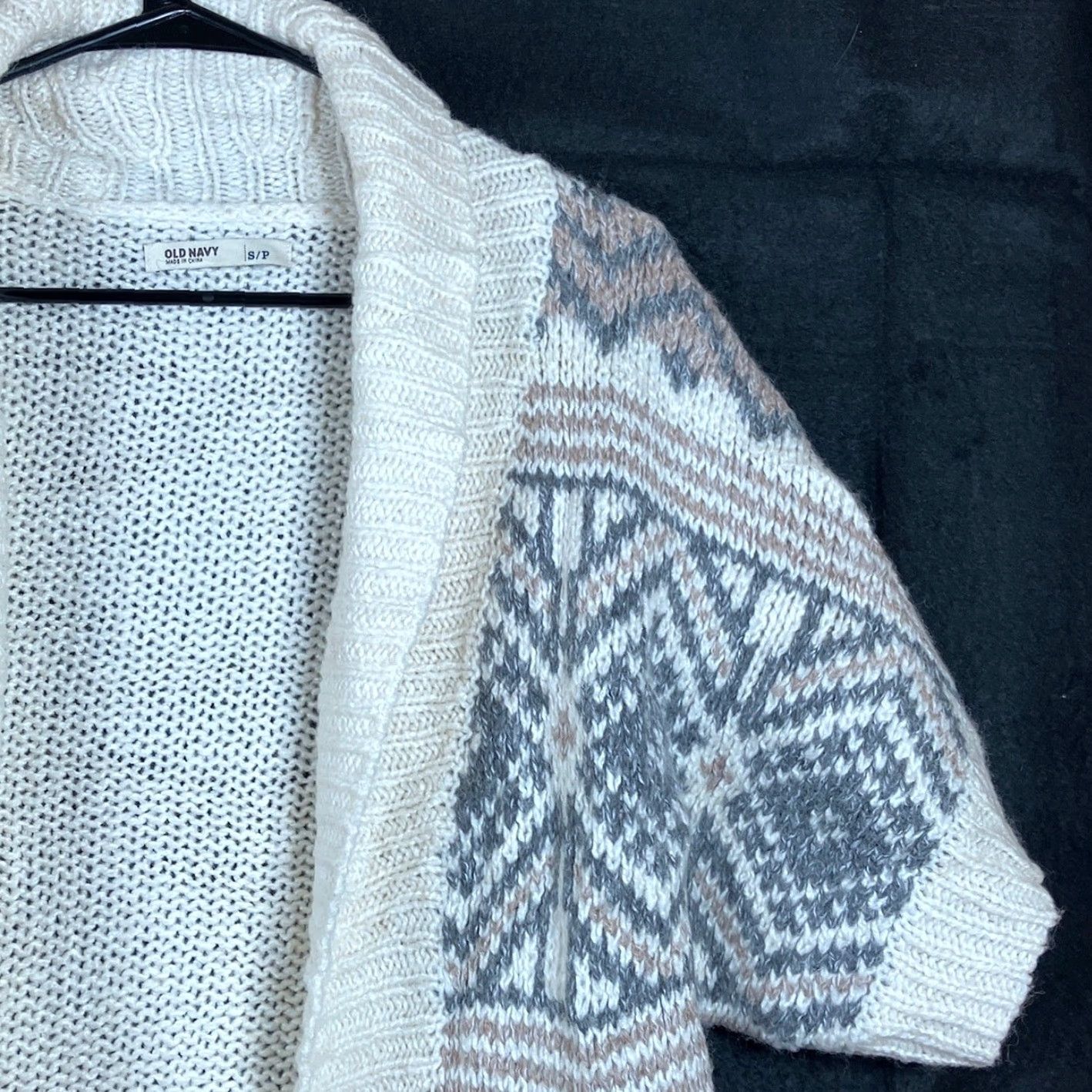 Old Navy Old Navy Sweater Women Cream Aztec Open Front Knit Short Sleeve Wool Blend S Cardigan Size S / US 4 / IT 40 - 5 Thumbnail
