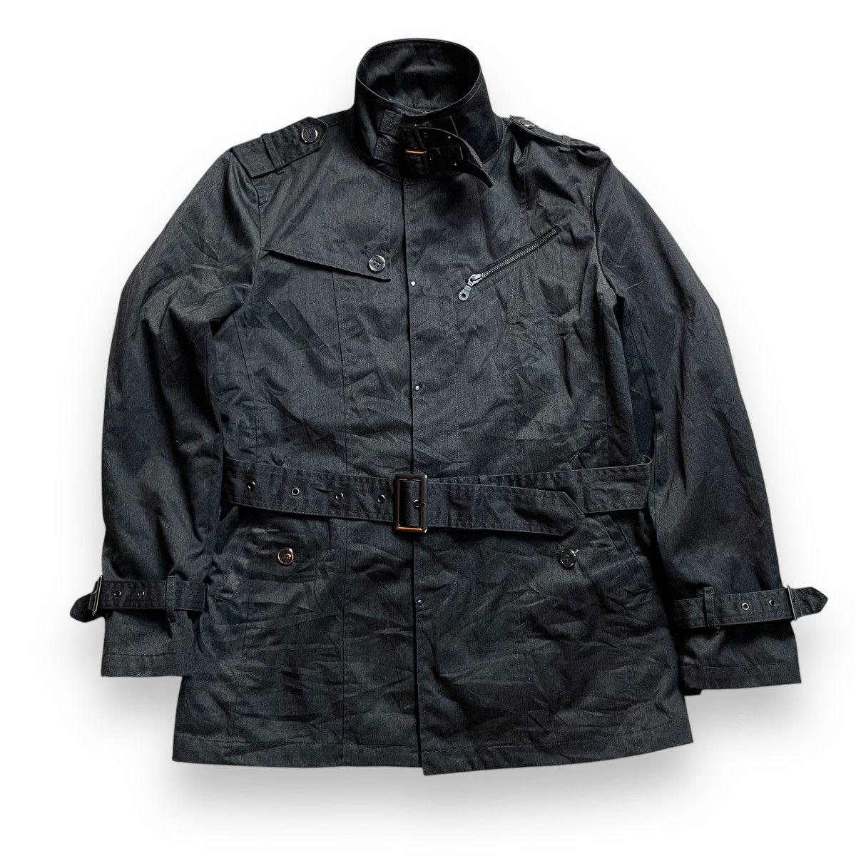 If Six Was Nine × Japanese Brand × Le Grande Bleu (L.G.B.) 🇯🇵 MEN'S BATSU BONDAGE BELTED PUNK GOTHIC MULTIPOCKET JACKET Size US L / EU 52-54 / 3 - 1 Thumbnail