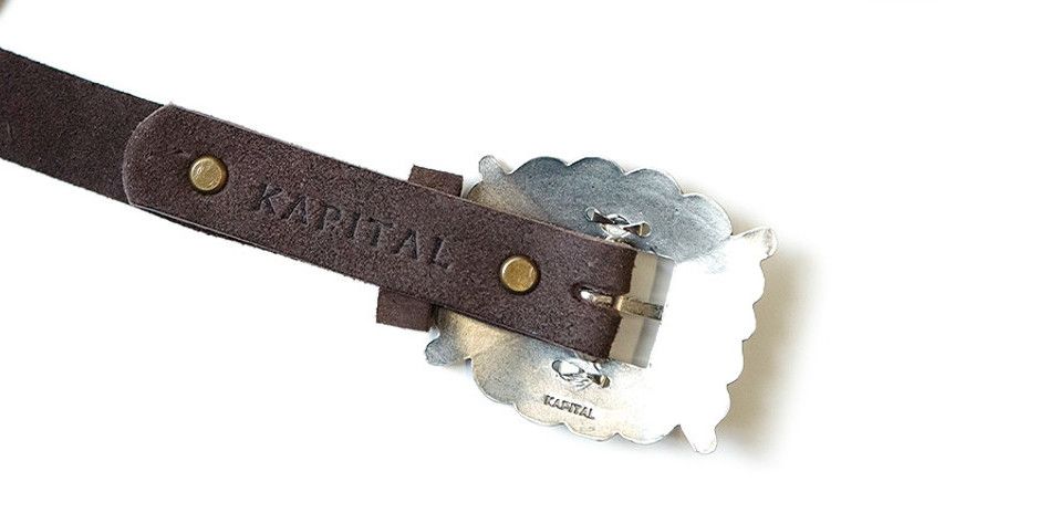 Kapital Kapital Suede Pueblo disco Buckle Belt leather brown new Size ONE SIZE - 7 Thumbnail