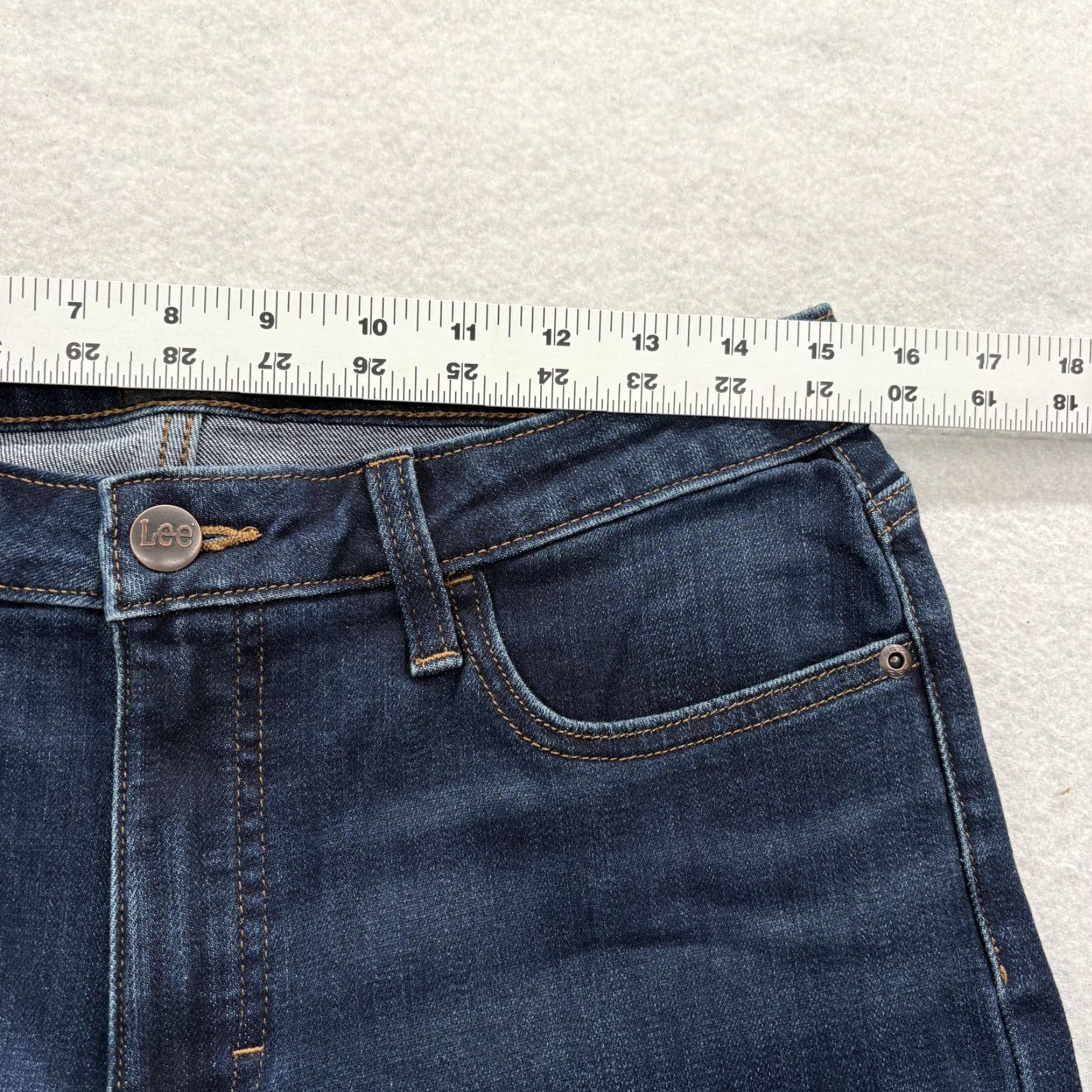 Lee VINTAGE Lee Jeans Womens 10 Tall Straight Denim Blue Mid Rise Stretch NWT Size 32" / US 10 / IT 46 - 7 Thumbnail