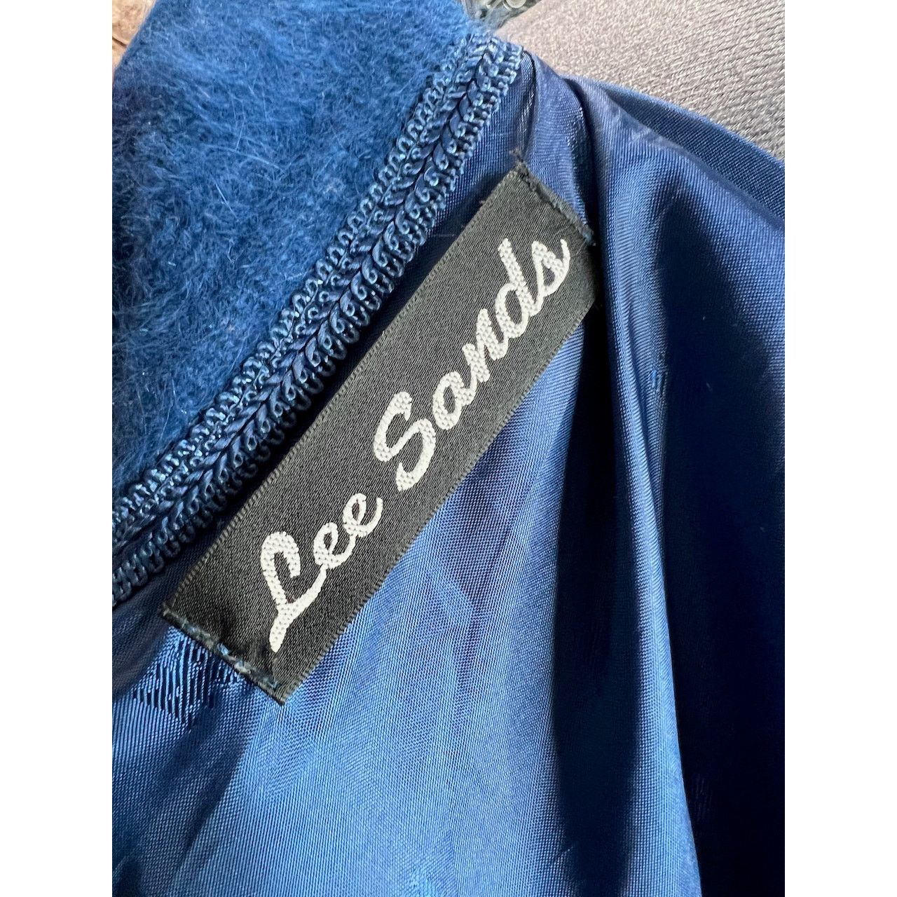 Vintage sweater coat fuzzy beaded sequin flower angora blue Size US XL / EU 56 / 4 - 10 Thumbnail