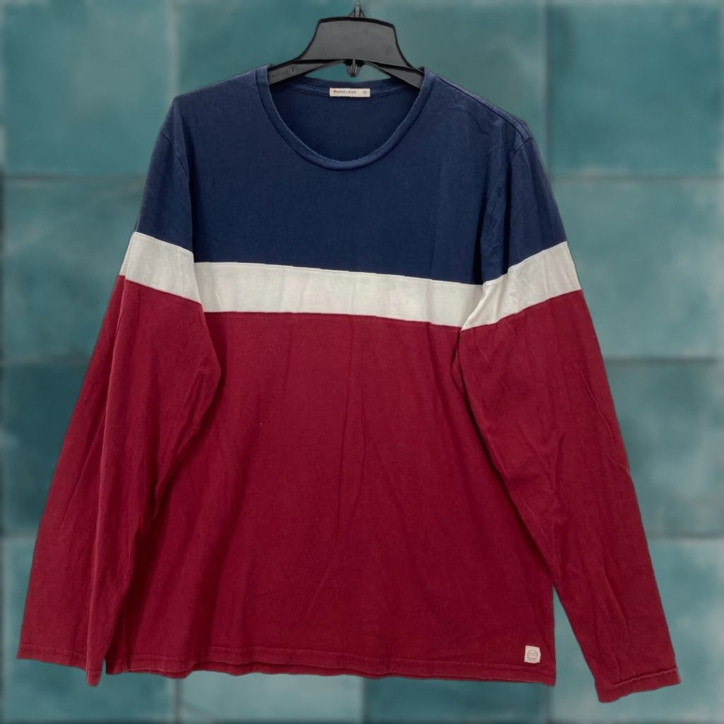Marine Layer Marine Layer Jacob Long Sleeve Crew Neck T-Shirt Mens XL Color Block Coastal Size US XL / EU 56 / 4 - 1 Thumbnail