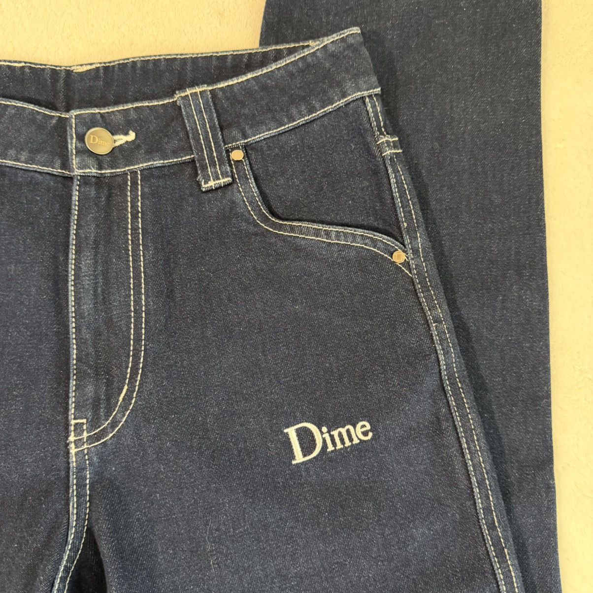 Dime Dime Contrast Stitch Blue Jeans Size US 29 - 5 Thumbnail