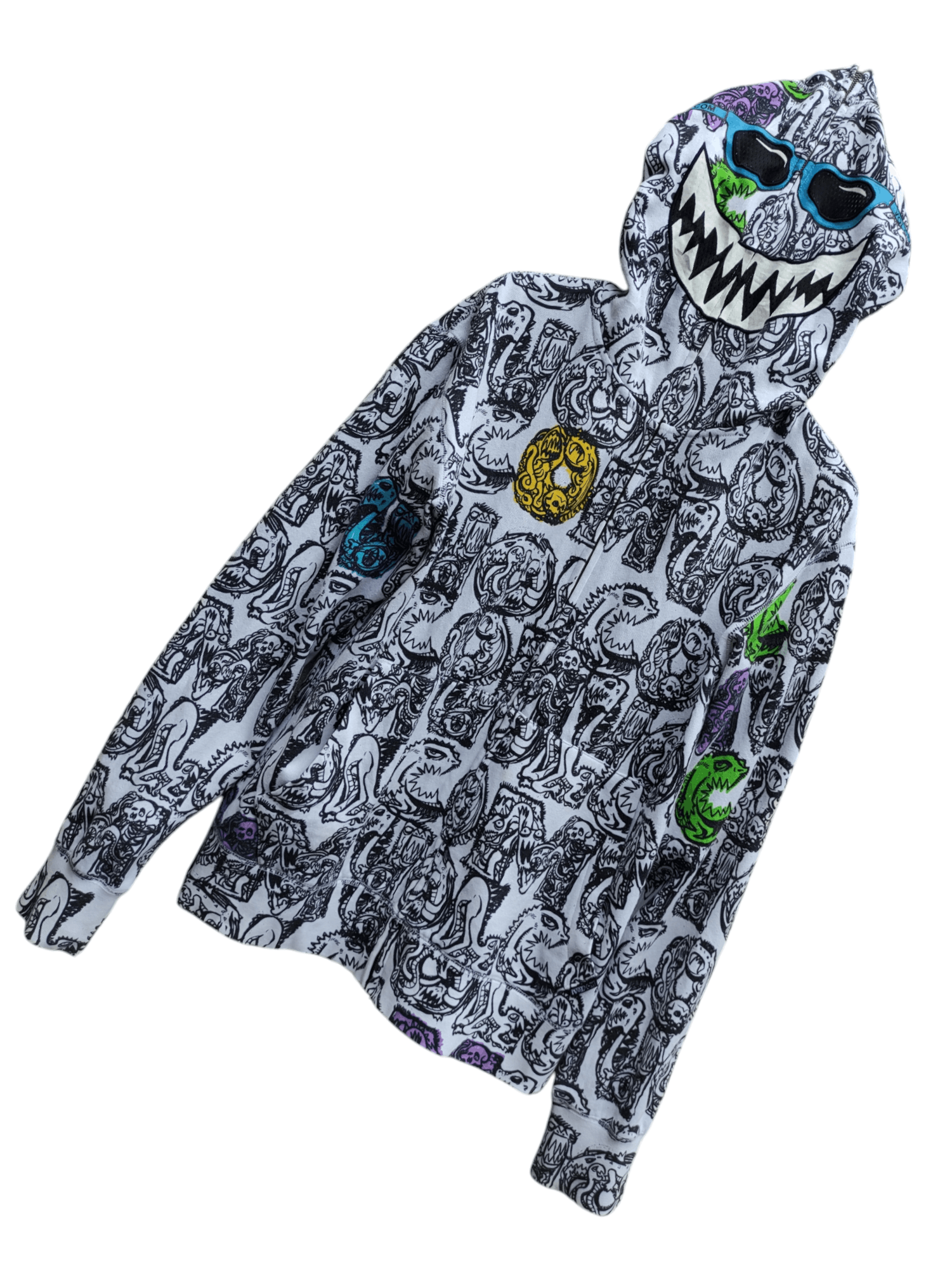 Volcom RARE💥 VOLCOM FULLPRINT KIDS MONSTER EYE FULL ZIPPER HOODIE Size US M / EU 48-50 / 2 - 2 Thumbnail