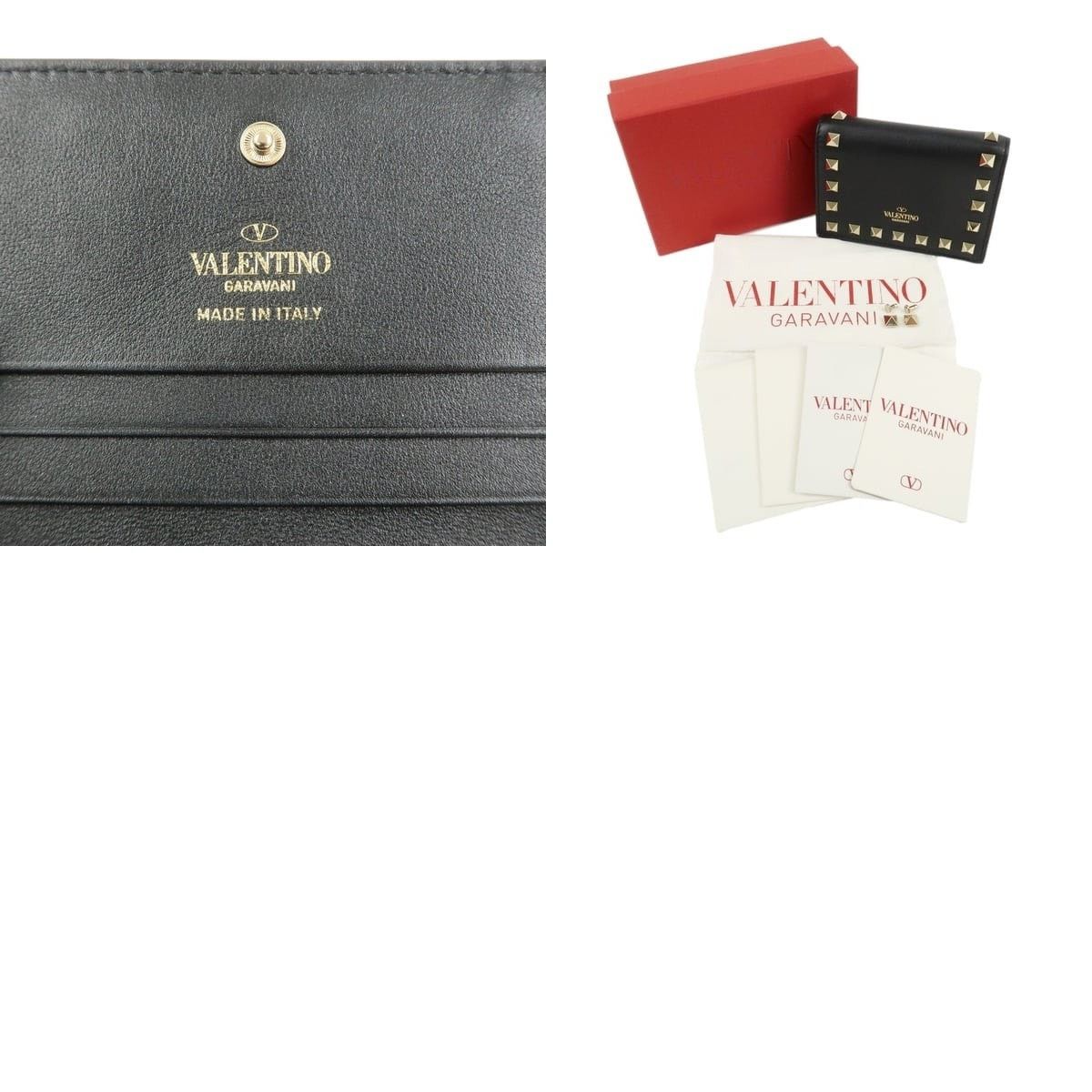 Valentino Valentino Garavani Rockstud Calfskin Wallet Black Size ONE SIZE - 5 Thumbnail