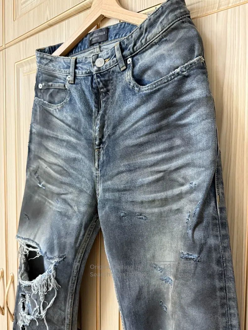 Balenciaga Balenciaga size S Ripped Denim Jeans Size US 27 - 2 Thumbnail