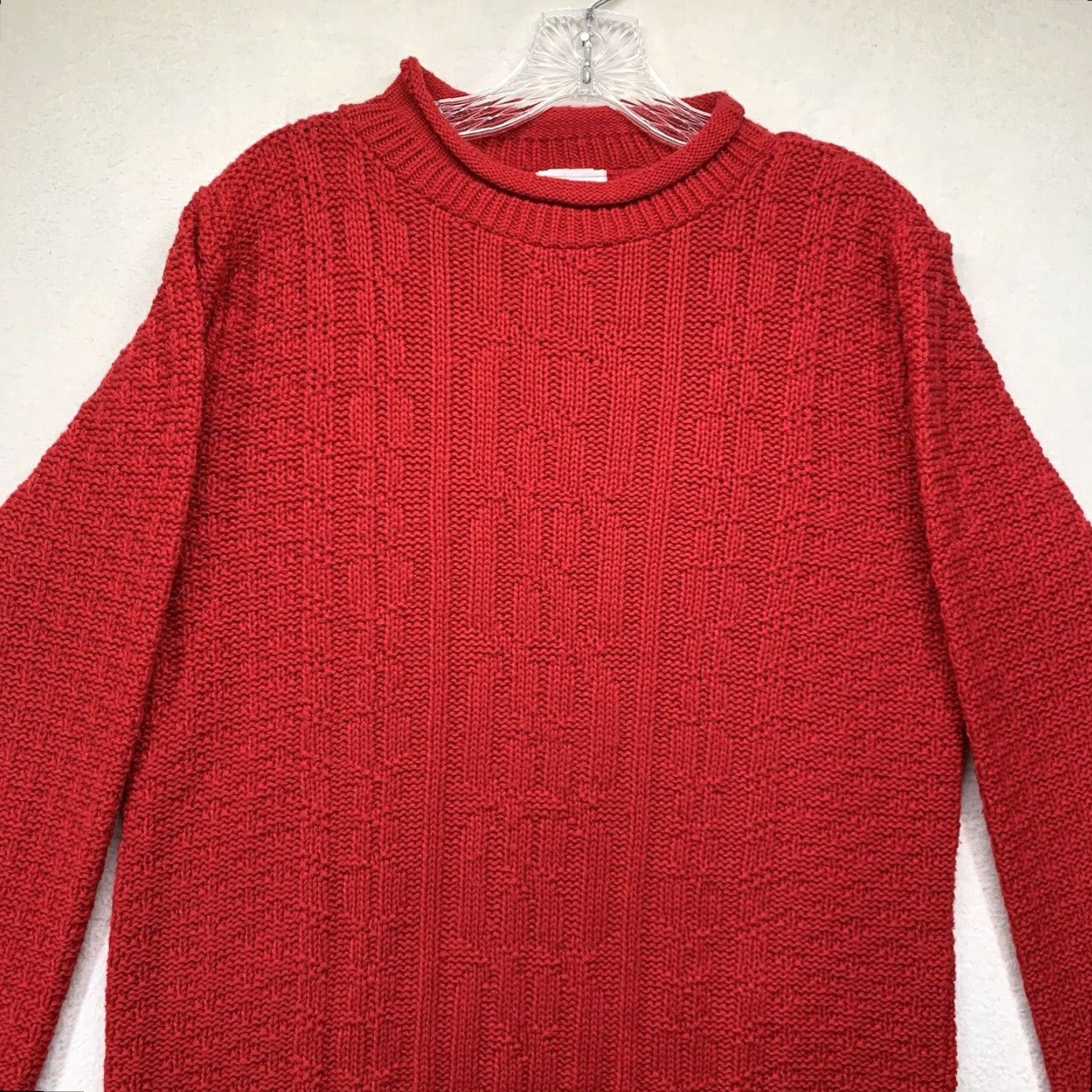 Vintage VINTAGE Bobbie Brooks Red Cable-Knit Sweater Women’s Large Pullover 80s Classic Made in USA Size L / US 10 / IT 46 - 4 Thumbnail