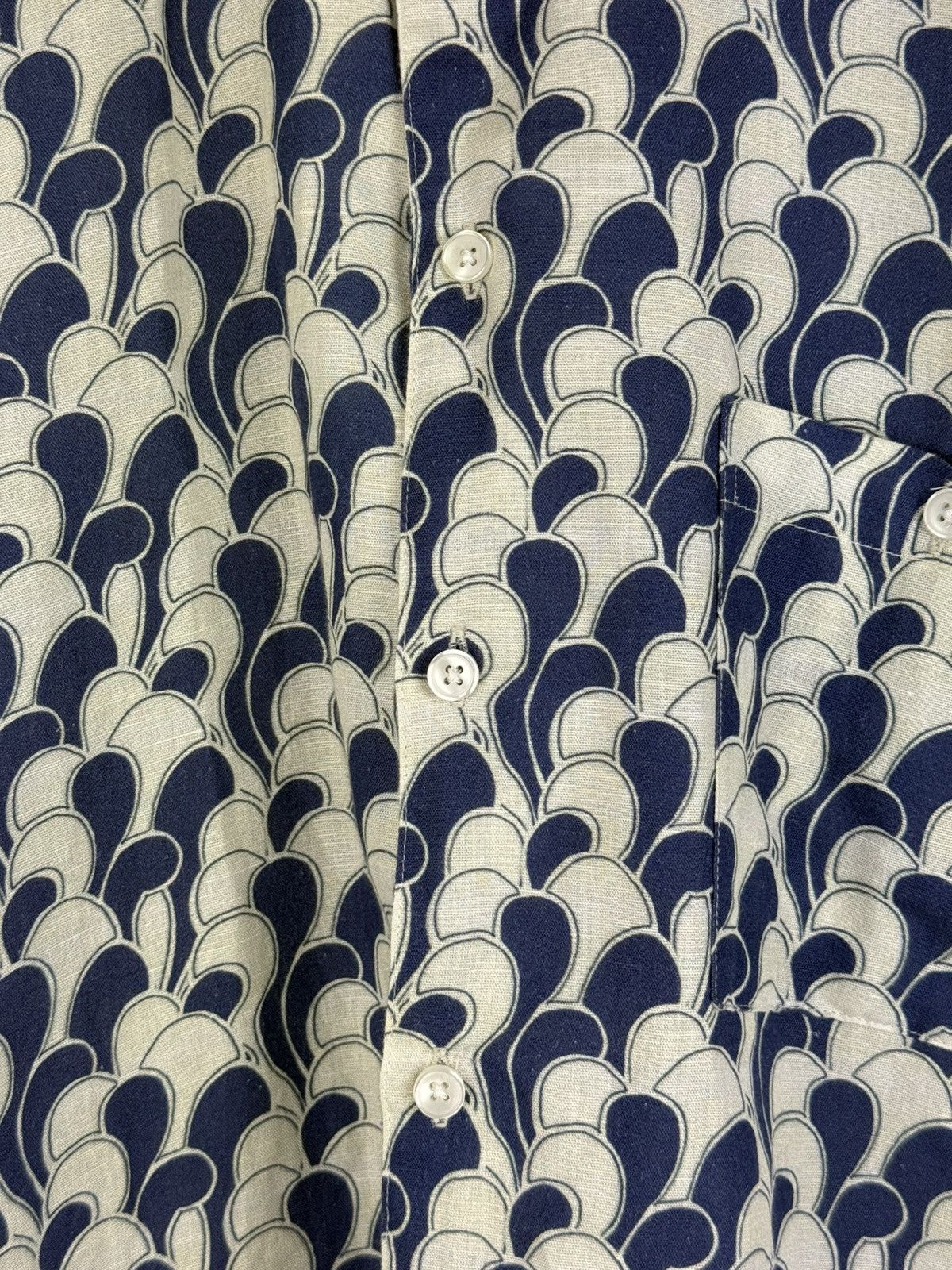 Far Afield Afield Men’s Short Sleeve Linen Patterned Button Up Shirt Size US M / EU 48-50 / 2 - 10 Thumbnail
