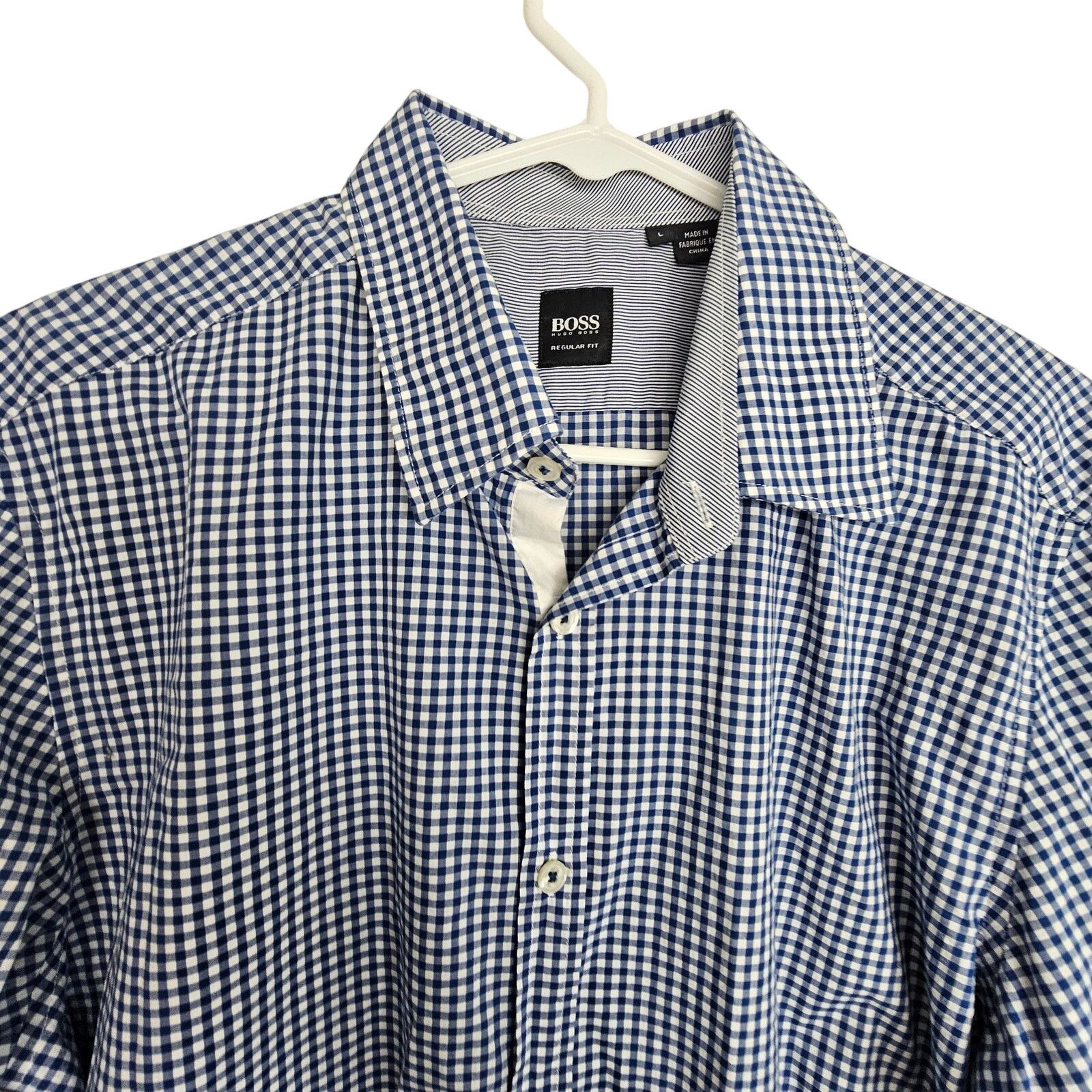 Hugo Boss Boss Hugo Boss Checker Gingham Dress Shirt Sz L Regular Fit Size US L / EU 52-54 / 3 - 2 Thumbnail