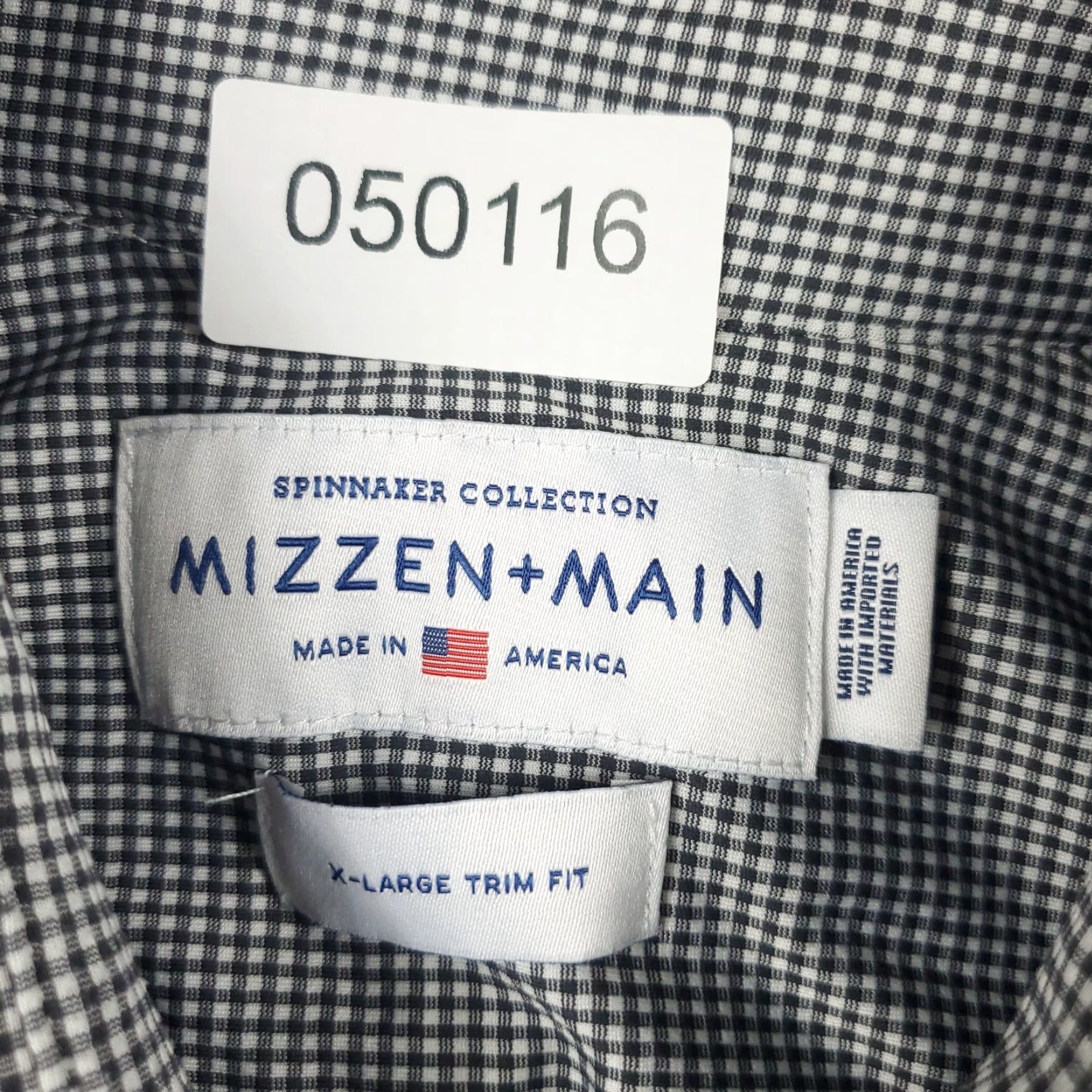 Mizzen+Main Mizzen+Main Shirt Mens XL Gray Check Button Up Long Sleeve - Formal, Casual, Workwear - Classic Modern Preppy, 90s? Size US XL / EU 56 / 4 - 6 Thumbnail
