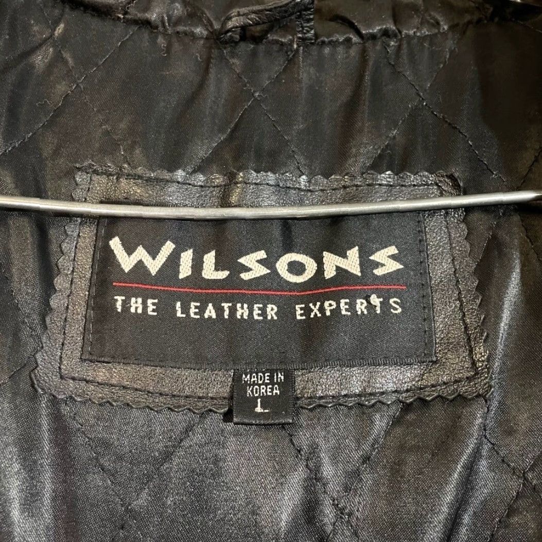 Vintage VINTAGE Wilson's Leather Black Quilted Anorak Utility Cargo Jacket Coat Hooded Mens L Size US L / EU 52-54 / 3 - 3 Thumbnail