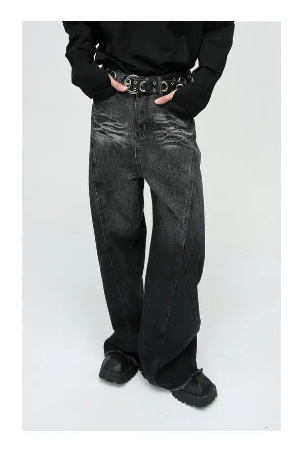 Japanese Brand Kuroda x Etou Street retro patchwork loose washed jeans Size US 32 / EU 48 - 3 Thumbnail